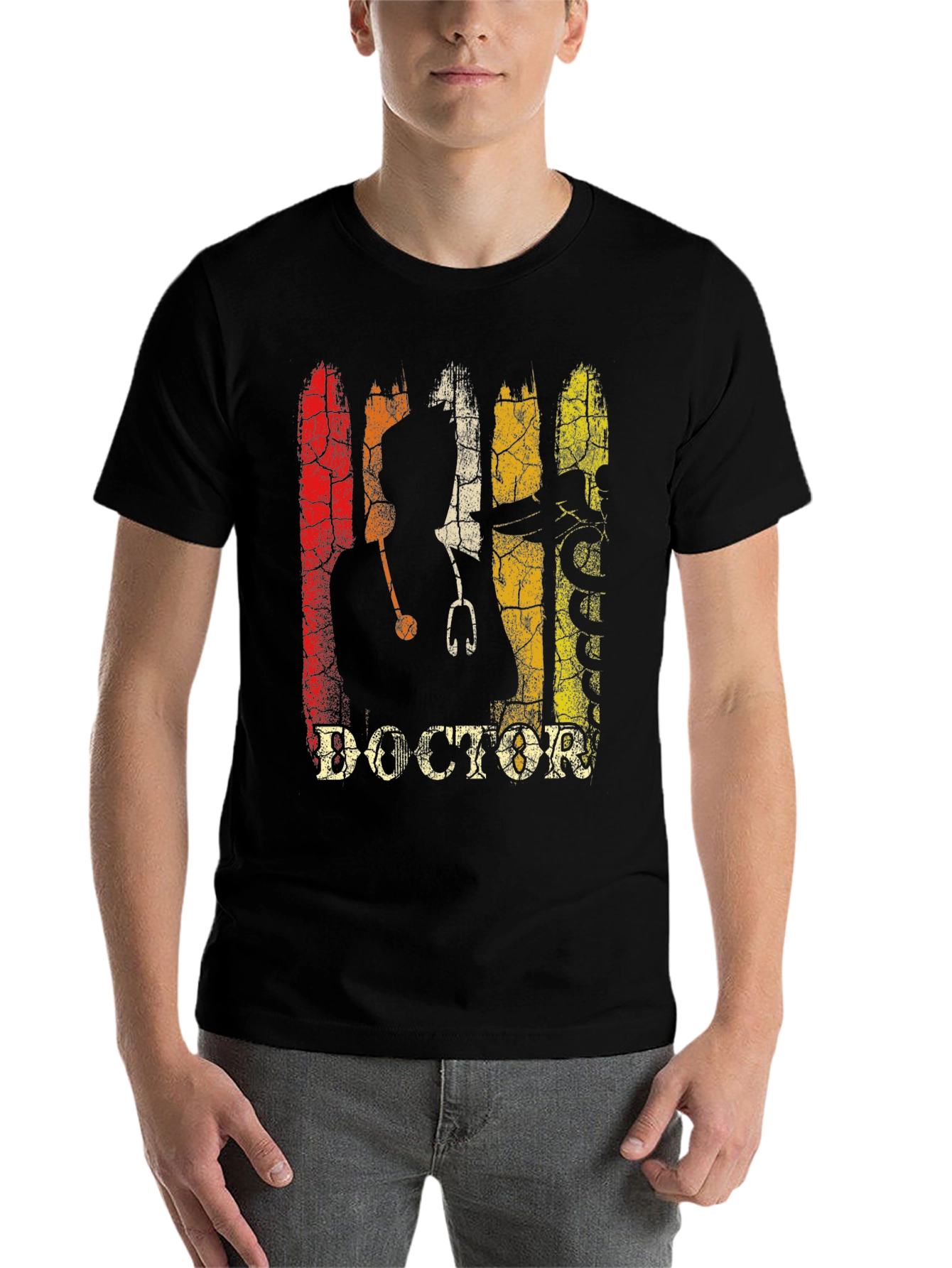 Black Vintage Doctor Graphic T-Shirt - Medical Professional Apparel view 7