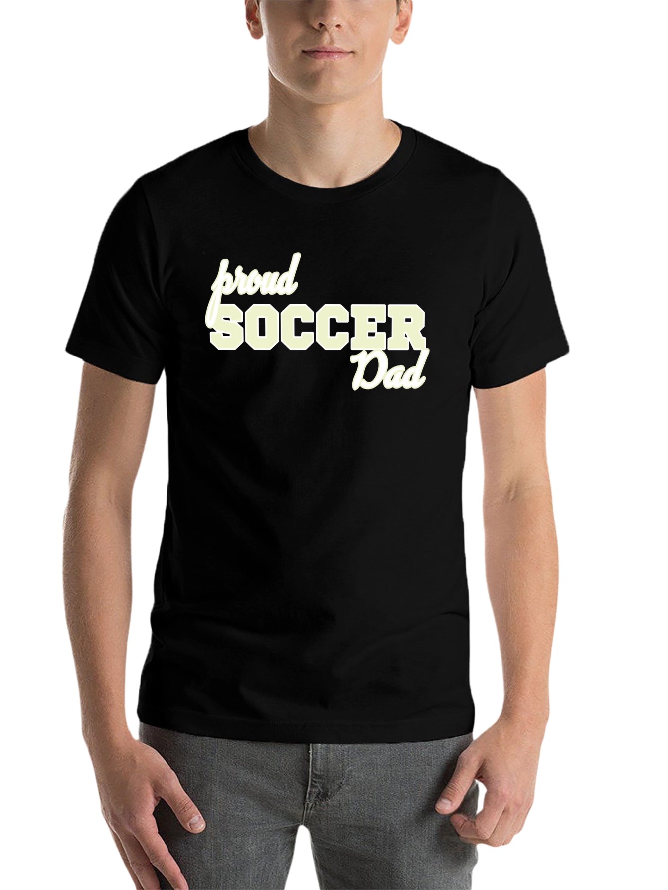 Proud Soccer Dad Black T-Shirt - 7