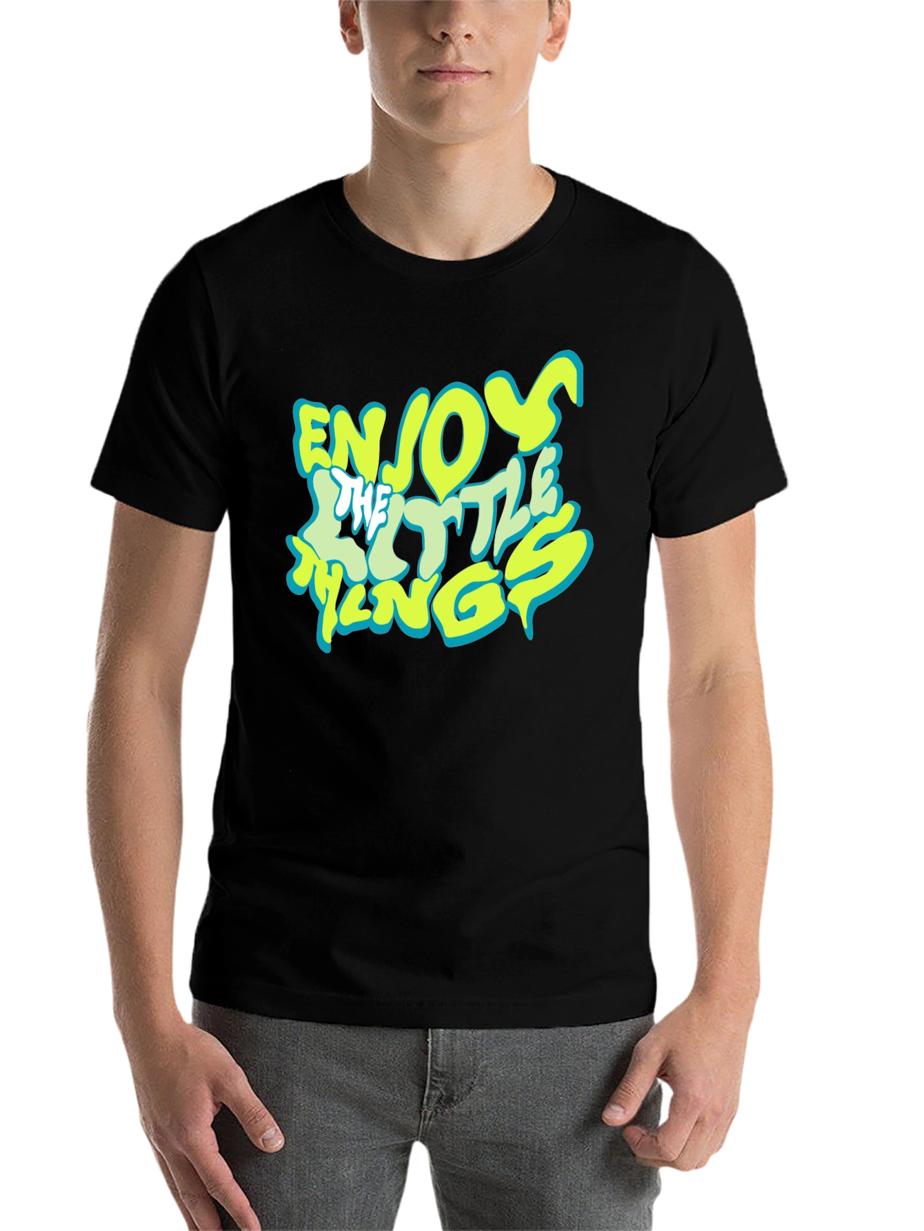 Black Enjoy The Little Things Black Graphic Tee view 7