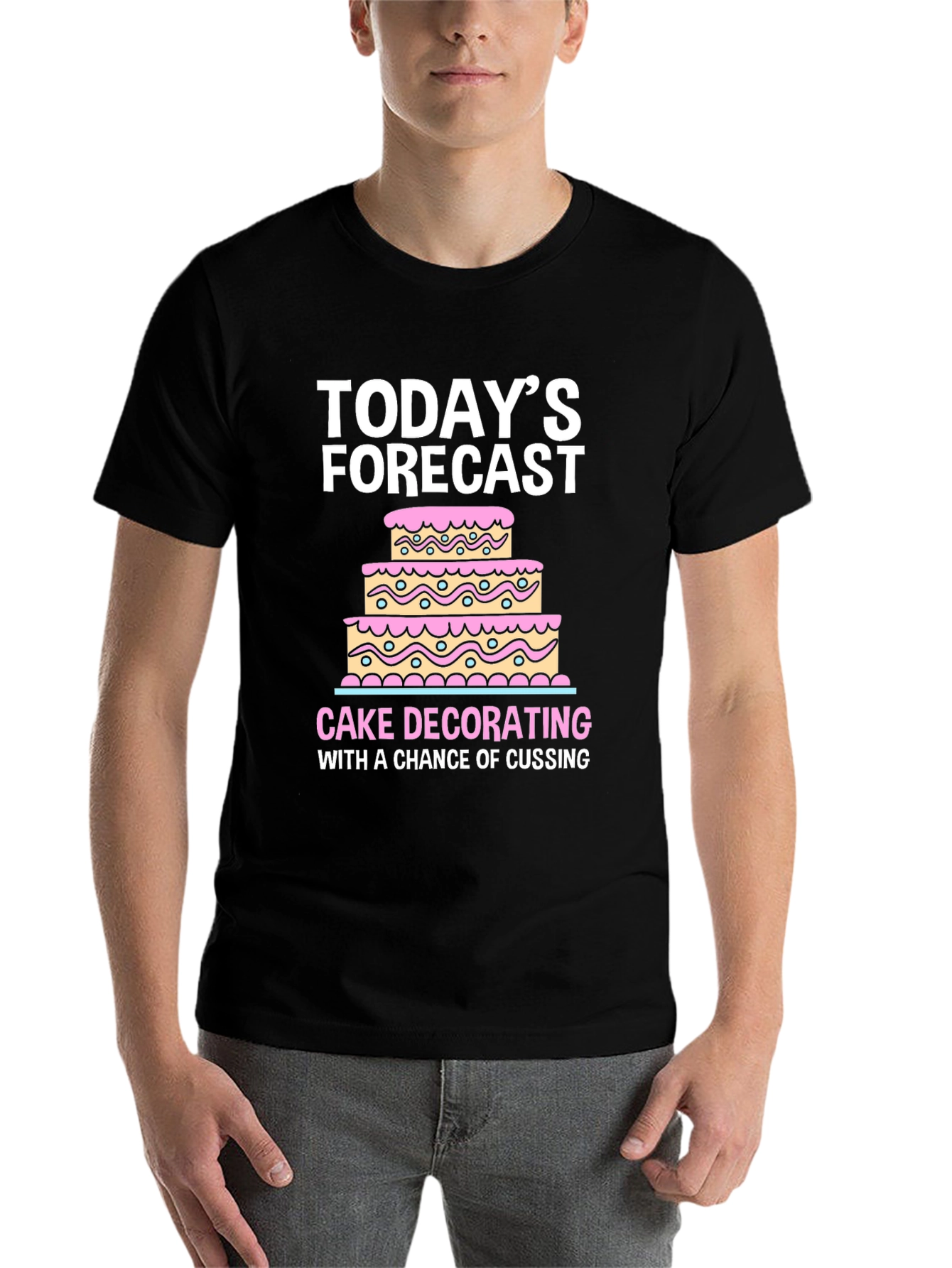 Black Cake Decorating Forecast T-Shirt view 7