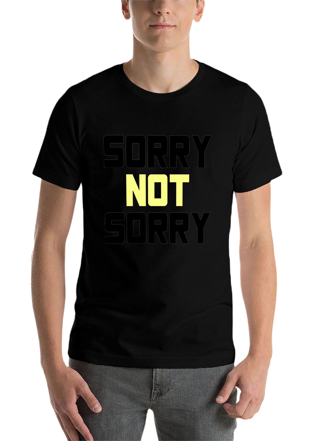 Black Sorry Not Sorry Graphic T-Shirt - Bold Statement Tee view 7