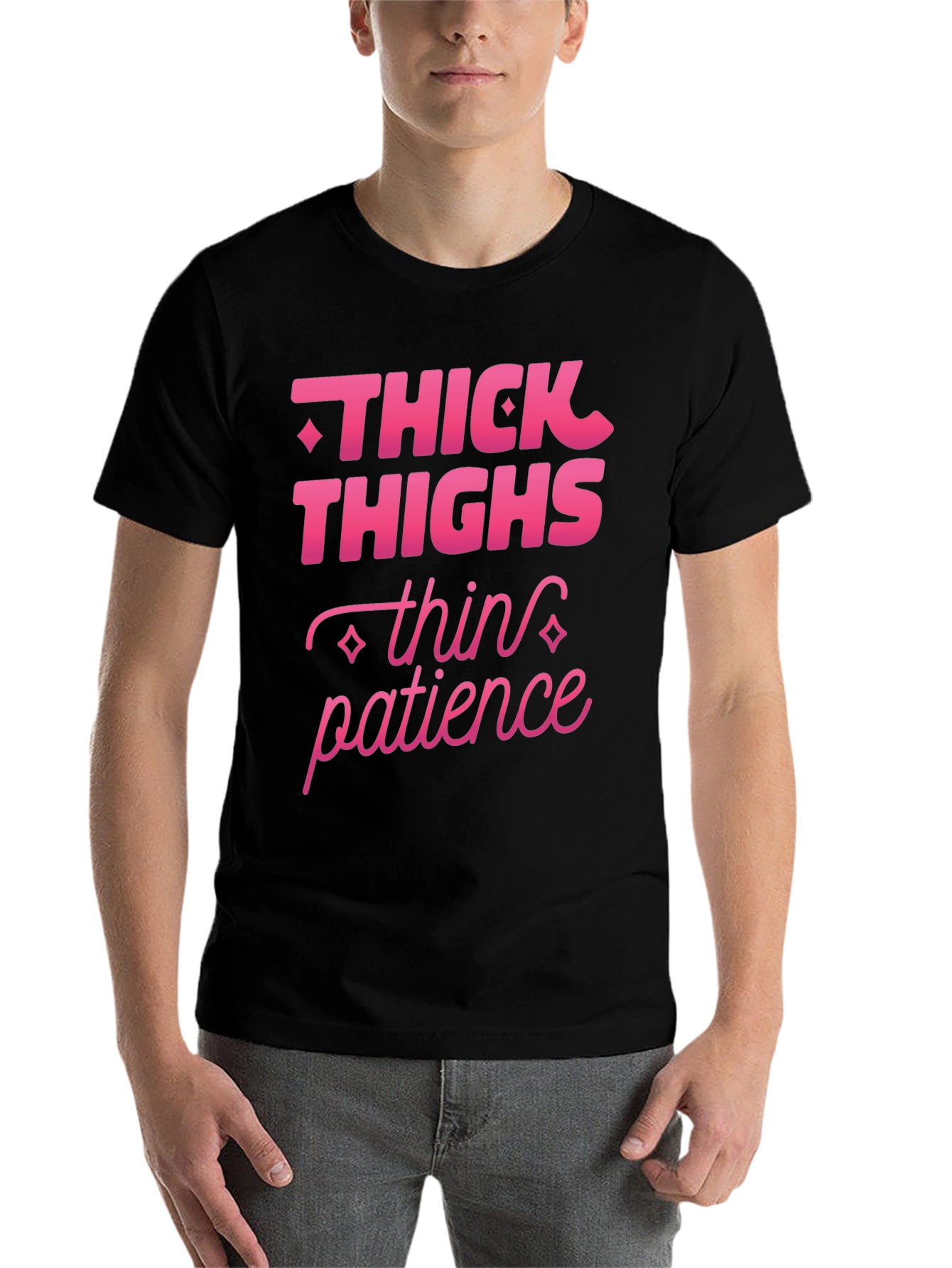Black Thick Thighs Thin Patience Graphic Tee view 7