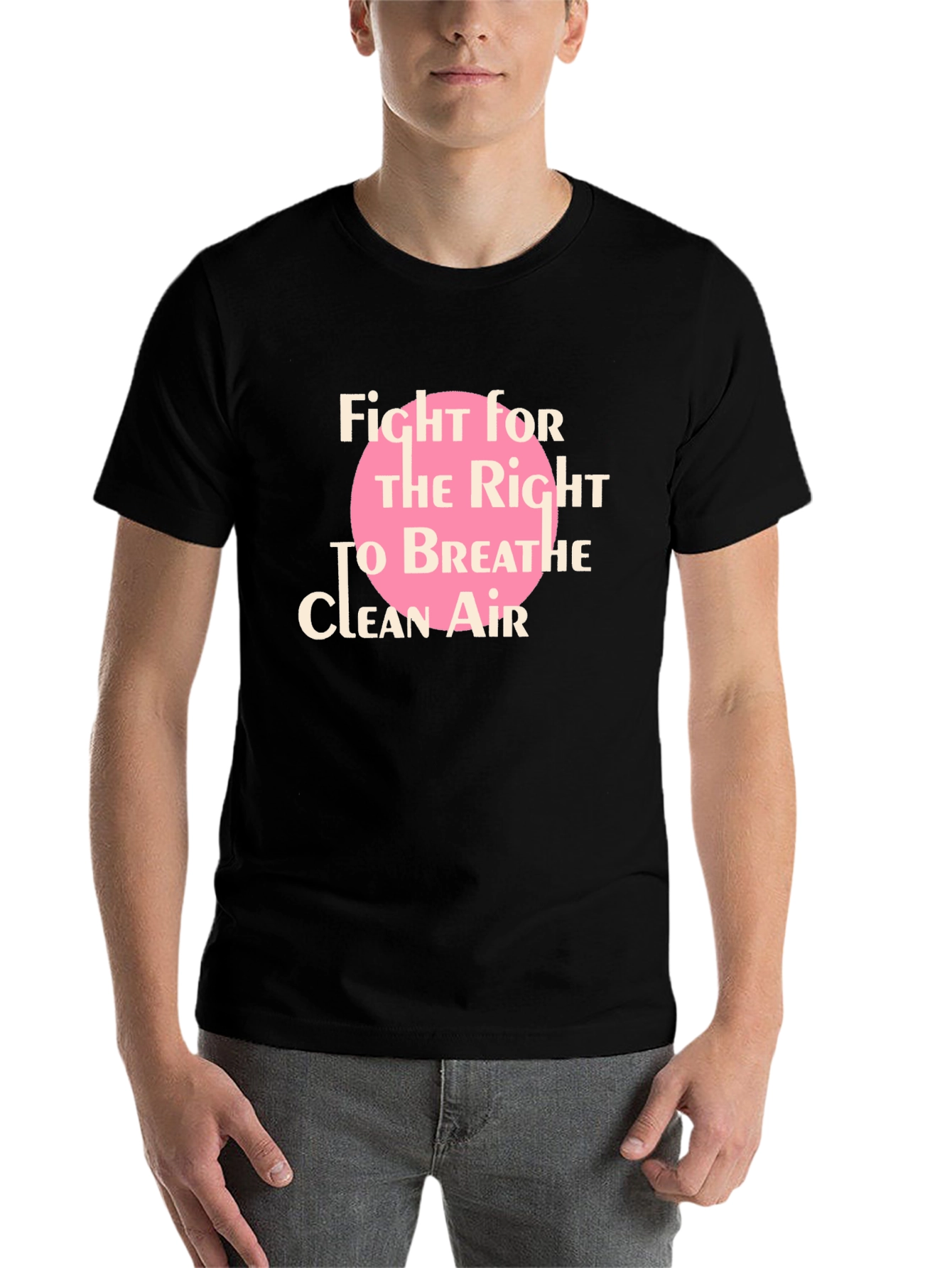 Black Fight for Clean Air Black T-Shirt view 7