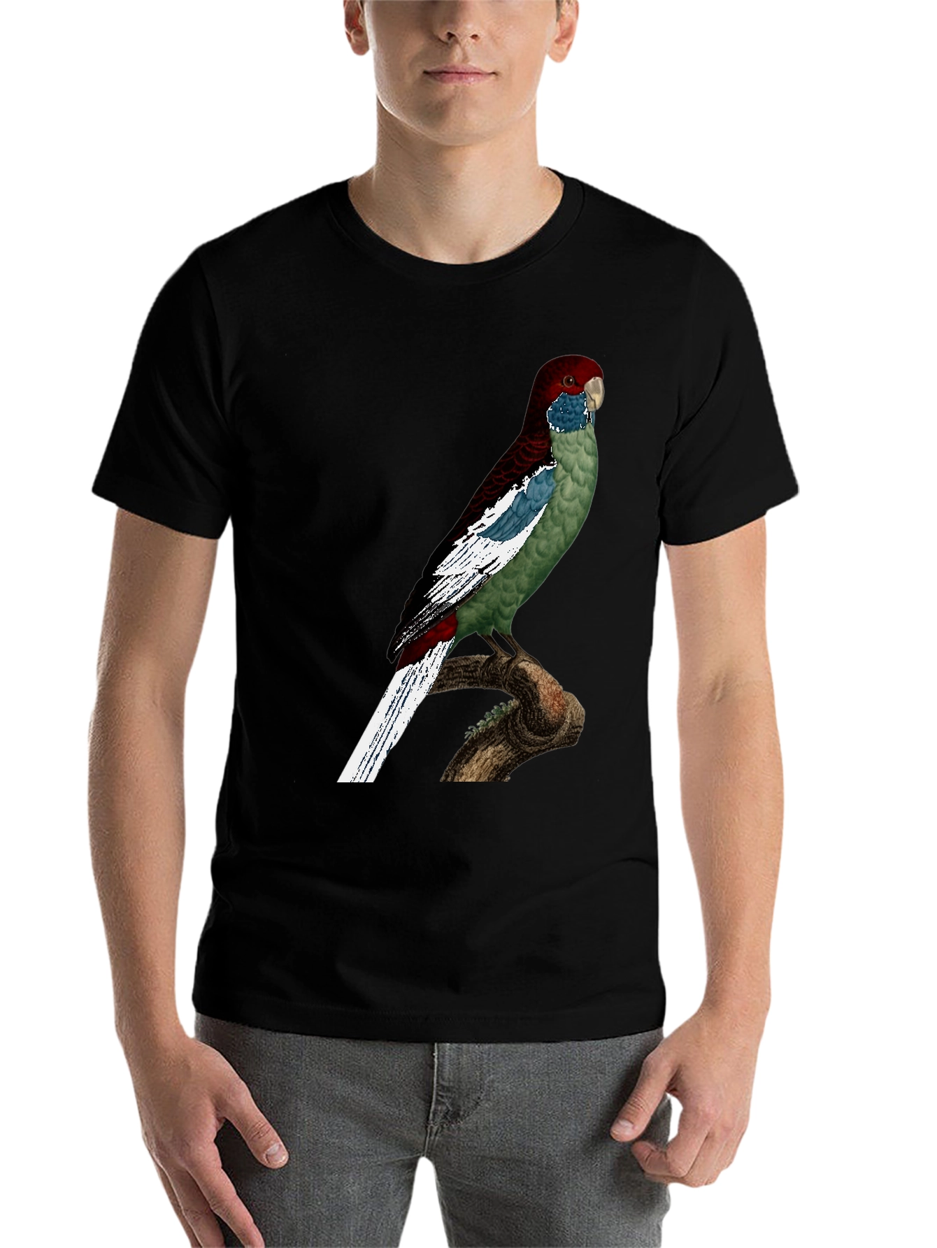 Black Parrot Graphic T-Shirt - Unique Bird Design view 7