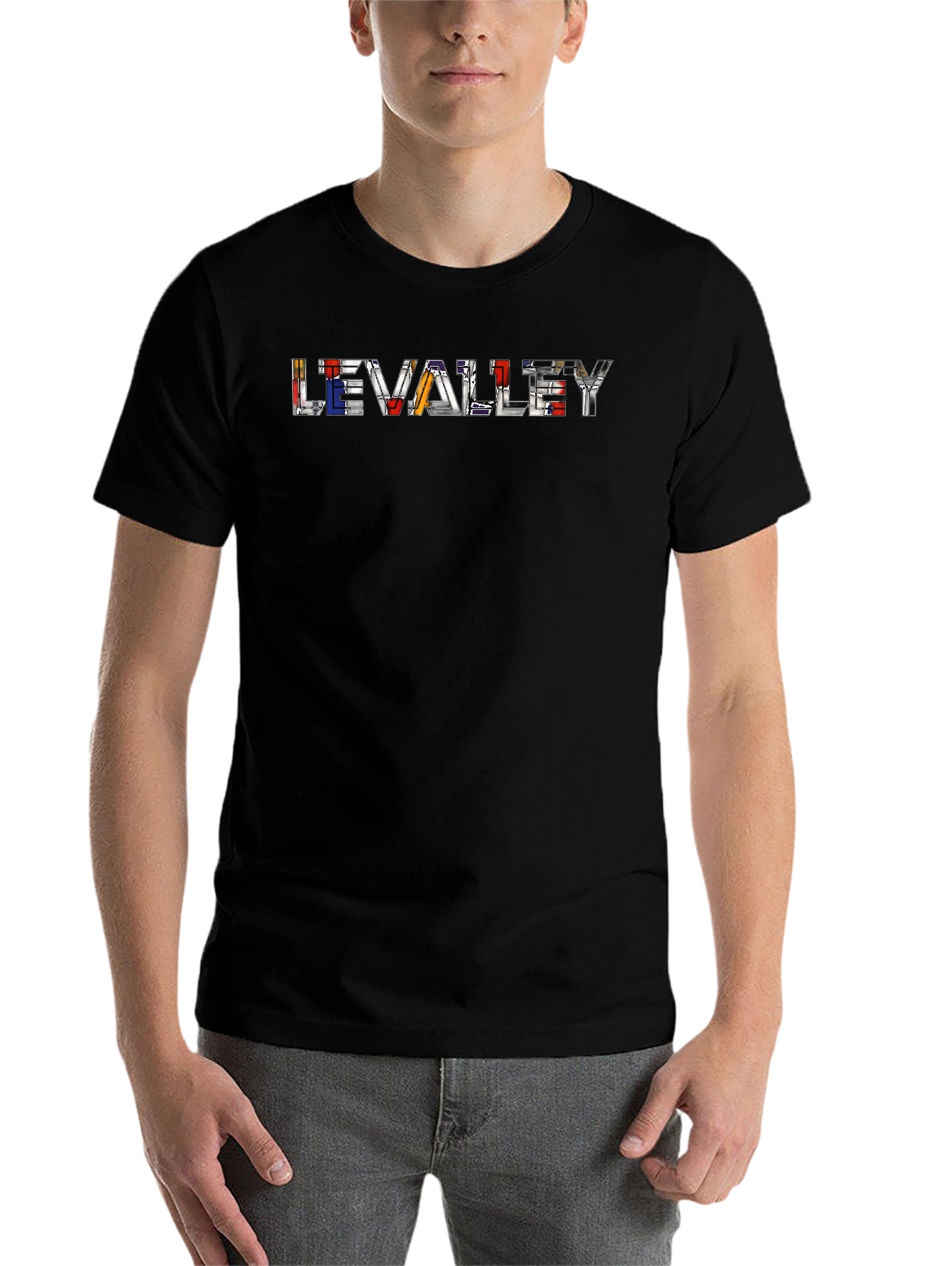 Black Levalley Graphic Print Black Tee view 7