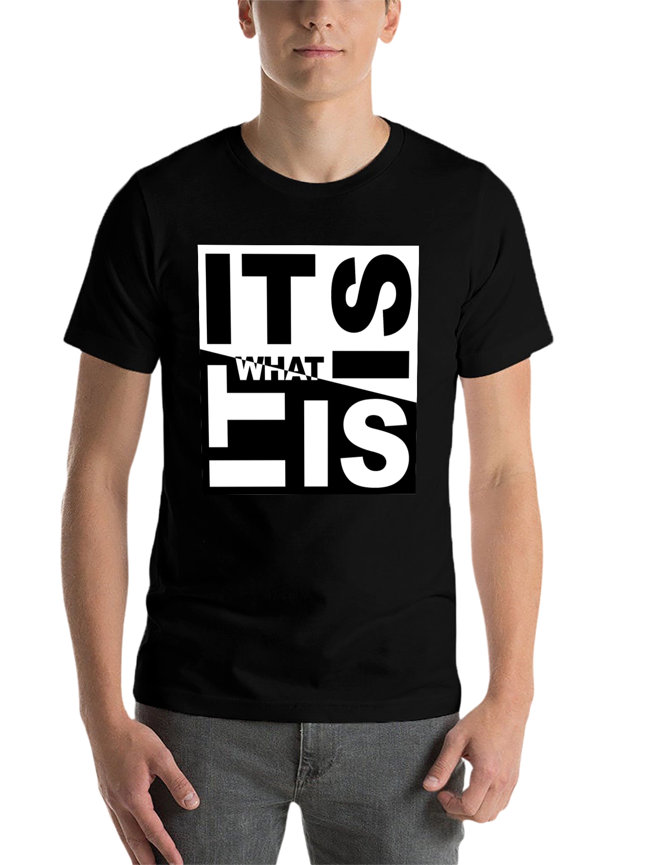 Black It Is What It Is Graphic Tee - Black Cotton Blend view 7