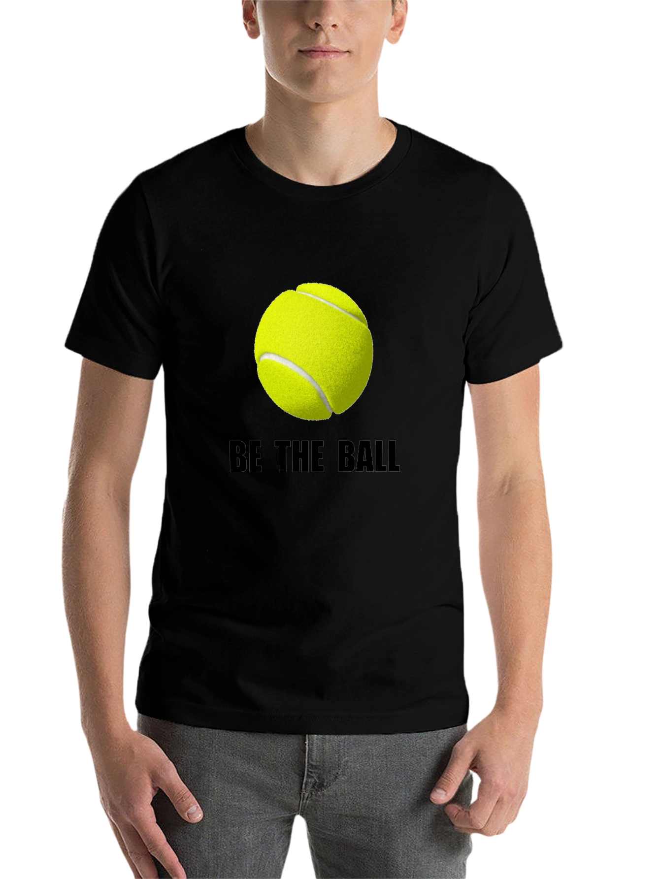 Black Be The Ball Tee: Tennis Graphic T-Shirt view 7