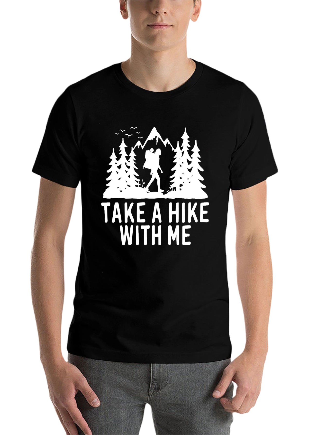 Black Take a Hike With Me Graphic Tee - Nature Adventure Shirt view 7