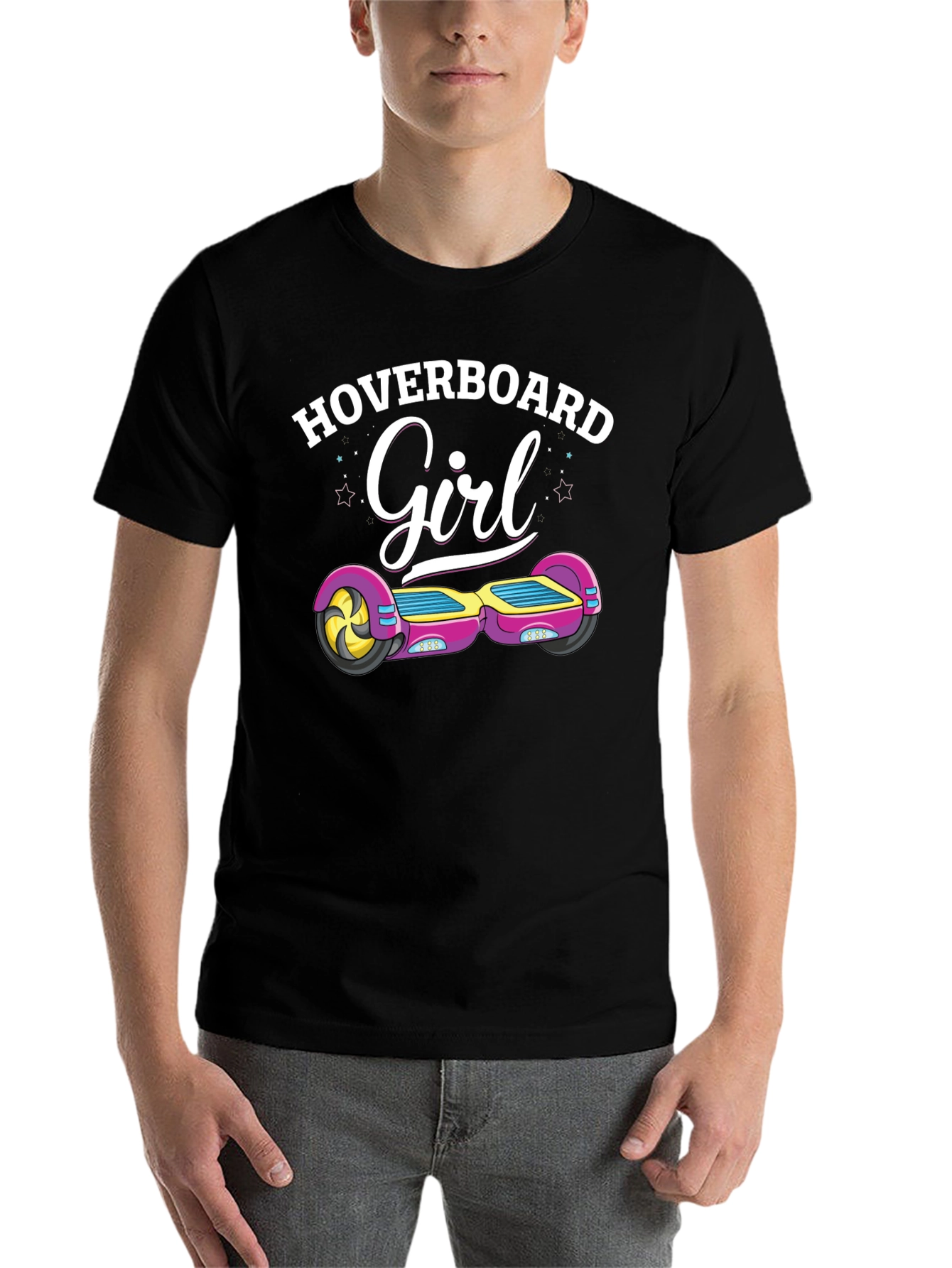 Black Hoverboard Girl T-Shirt view 7