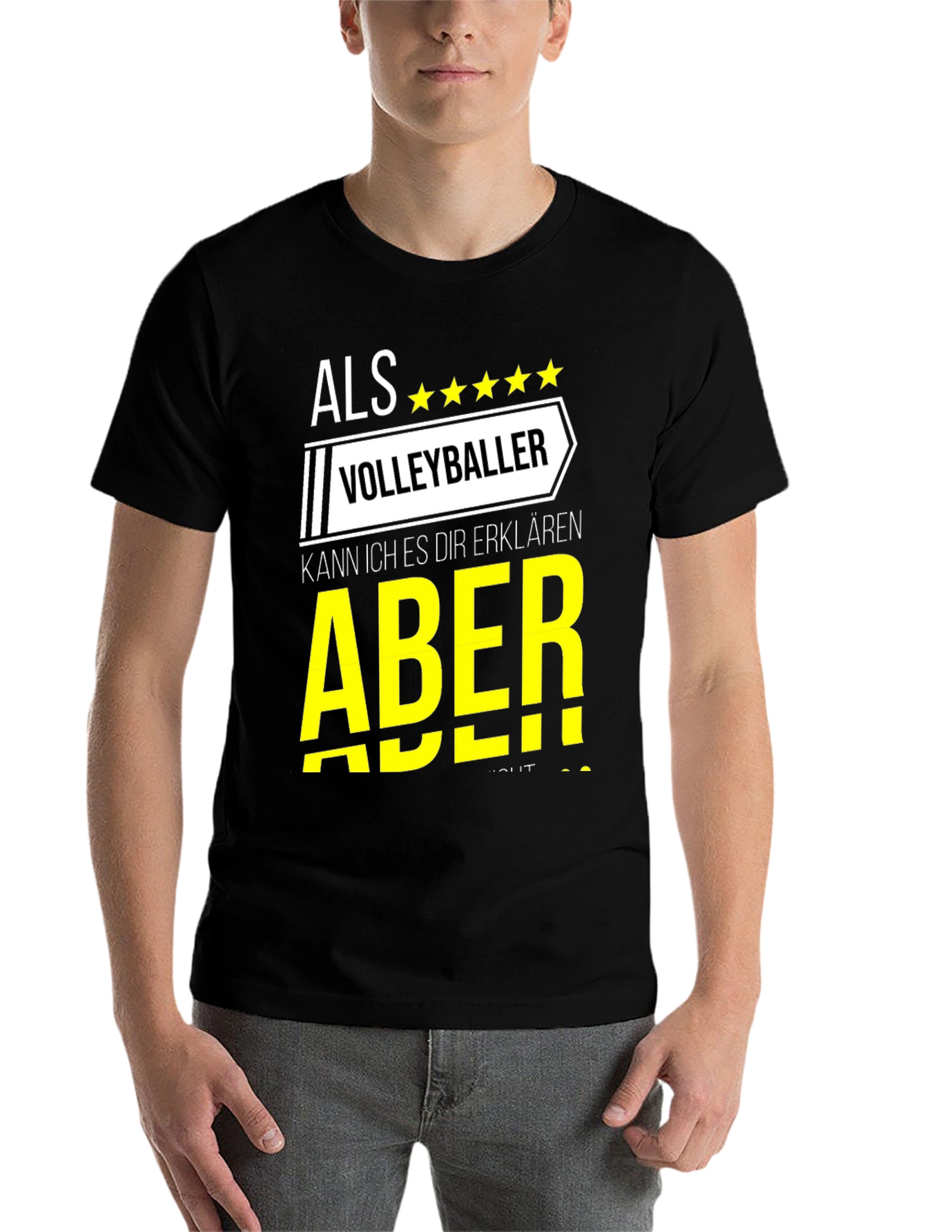 Black Volleyball Player T-Shirt - Als Volleyballer - Funny Sports Tee view 7