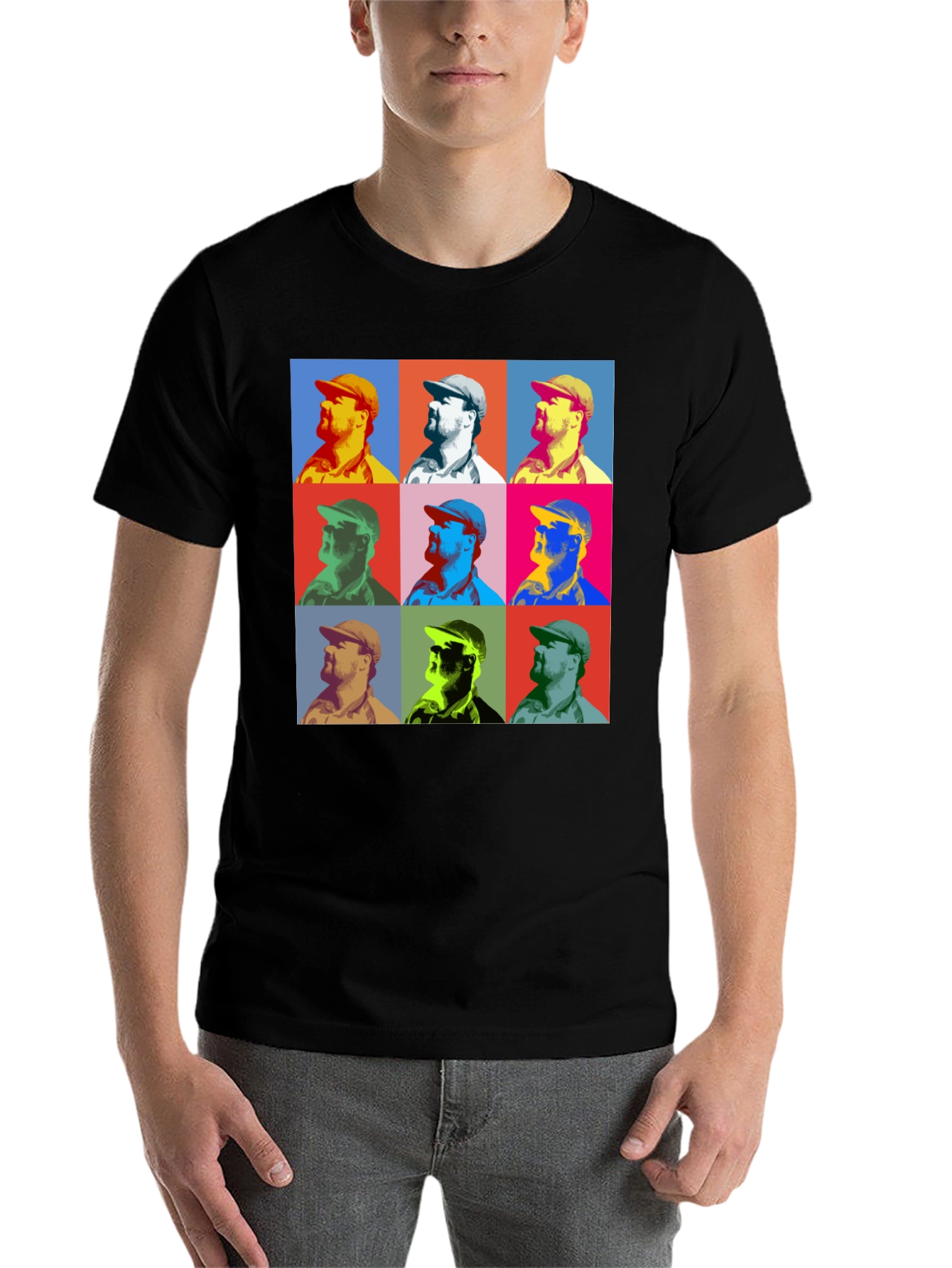 Black Pop Art Graphic Tee - Bold & Unique Style view 7