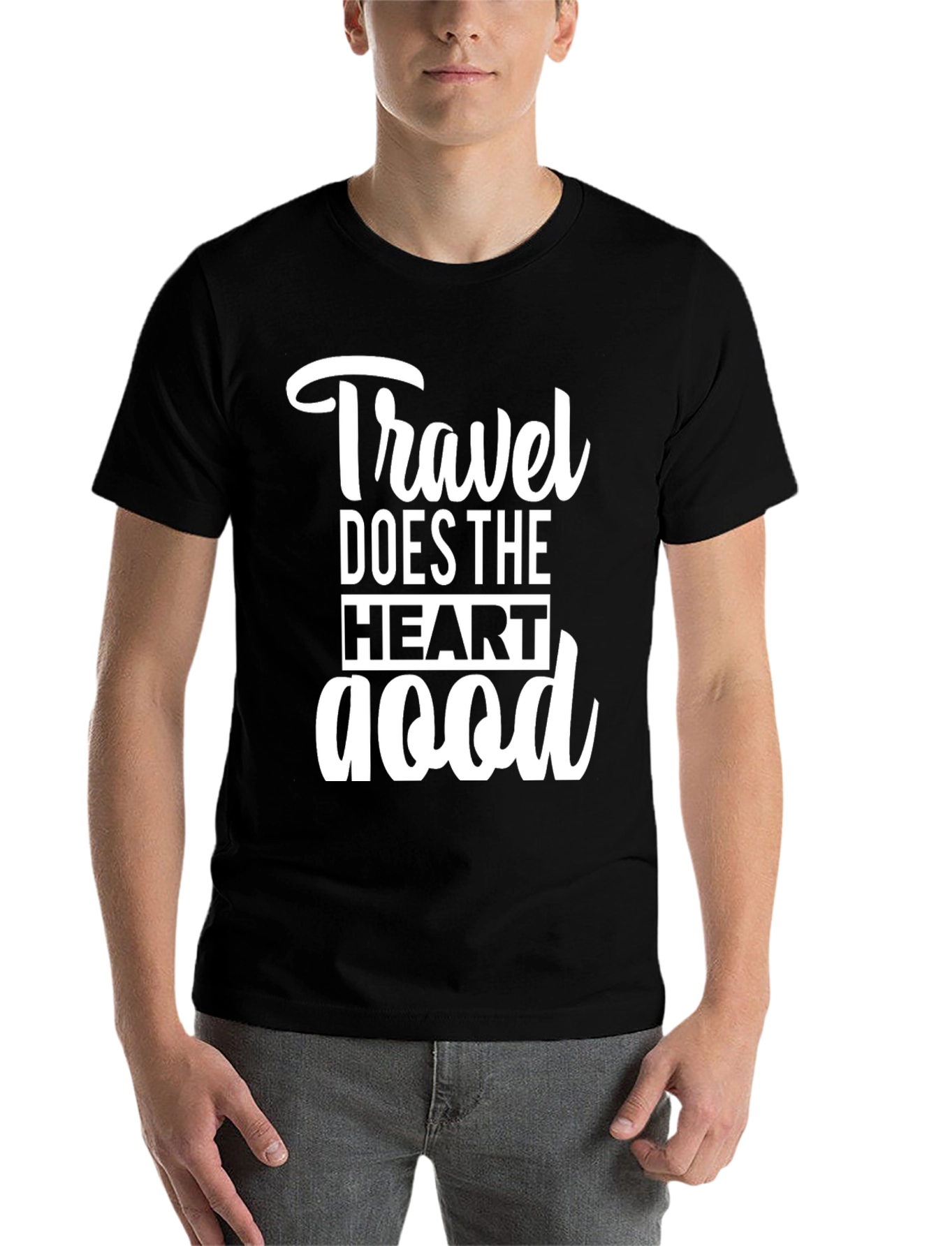 Black Travel Does the Heart Good Black Graphic Tee view 7