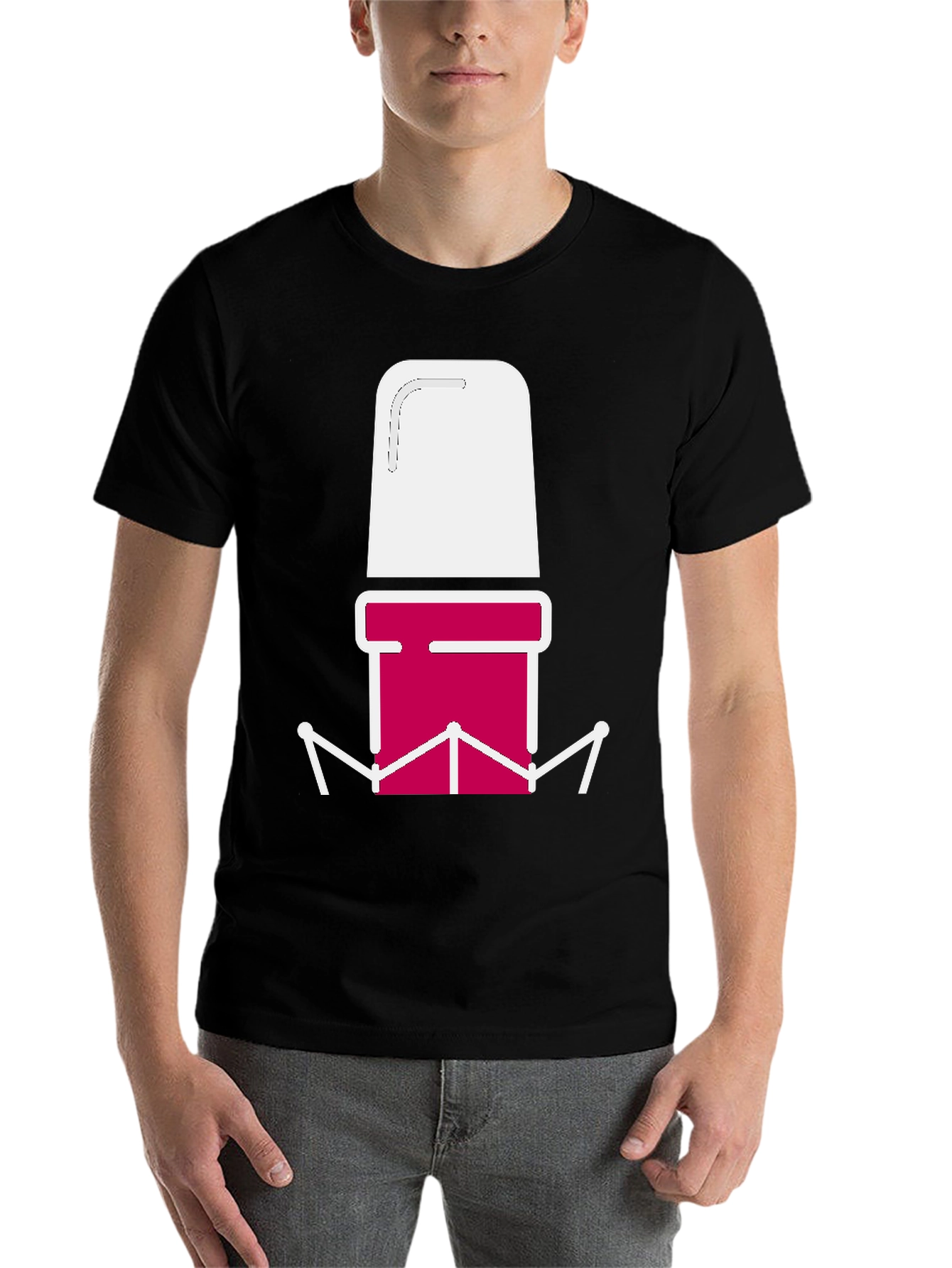 Black Abstract Graphic Tee - Bold Design, Casual Style view 7