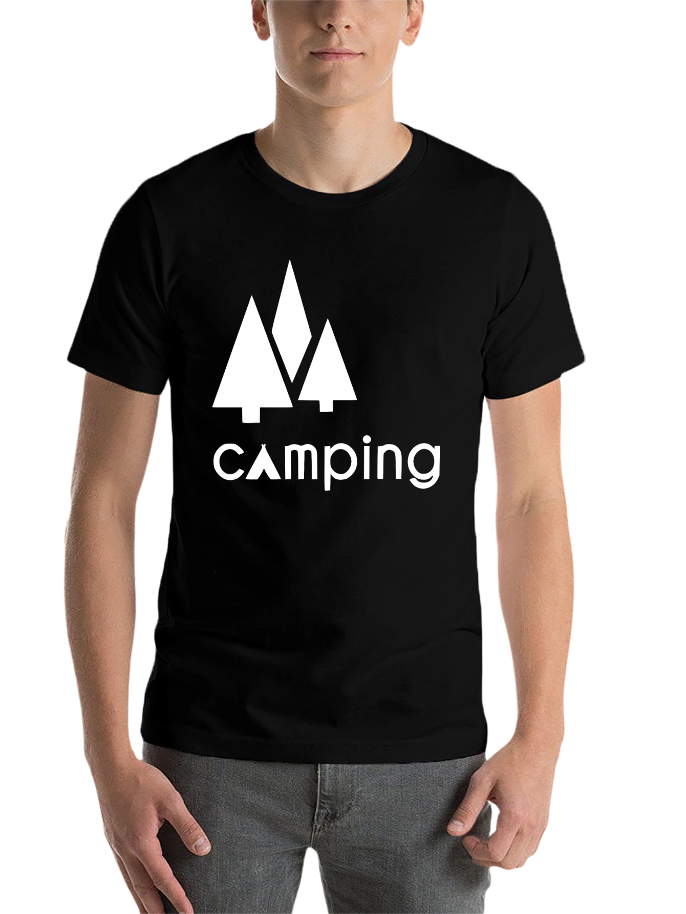 Black Camping Trees Graphic Tee - Adventure Awaits! view 7