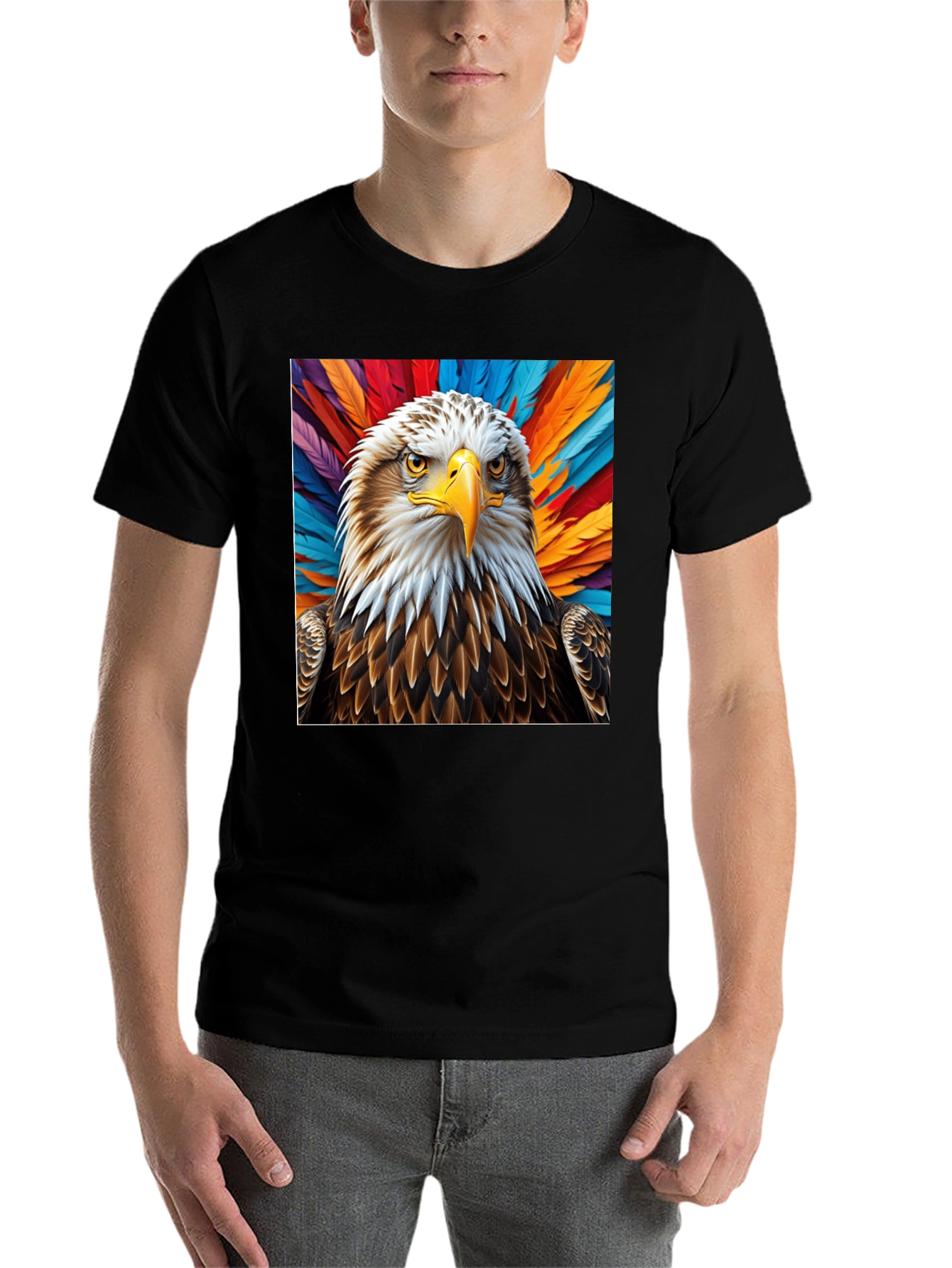 Black Eagle Graphic Tee - Bold Feathered Design view 7