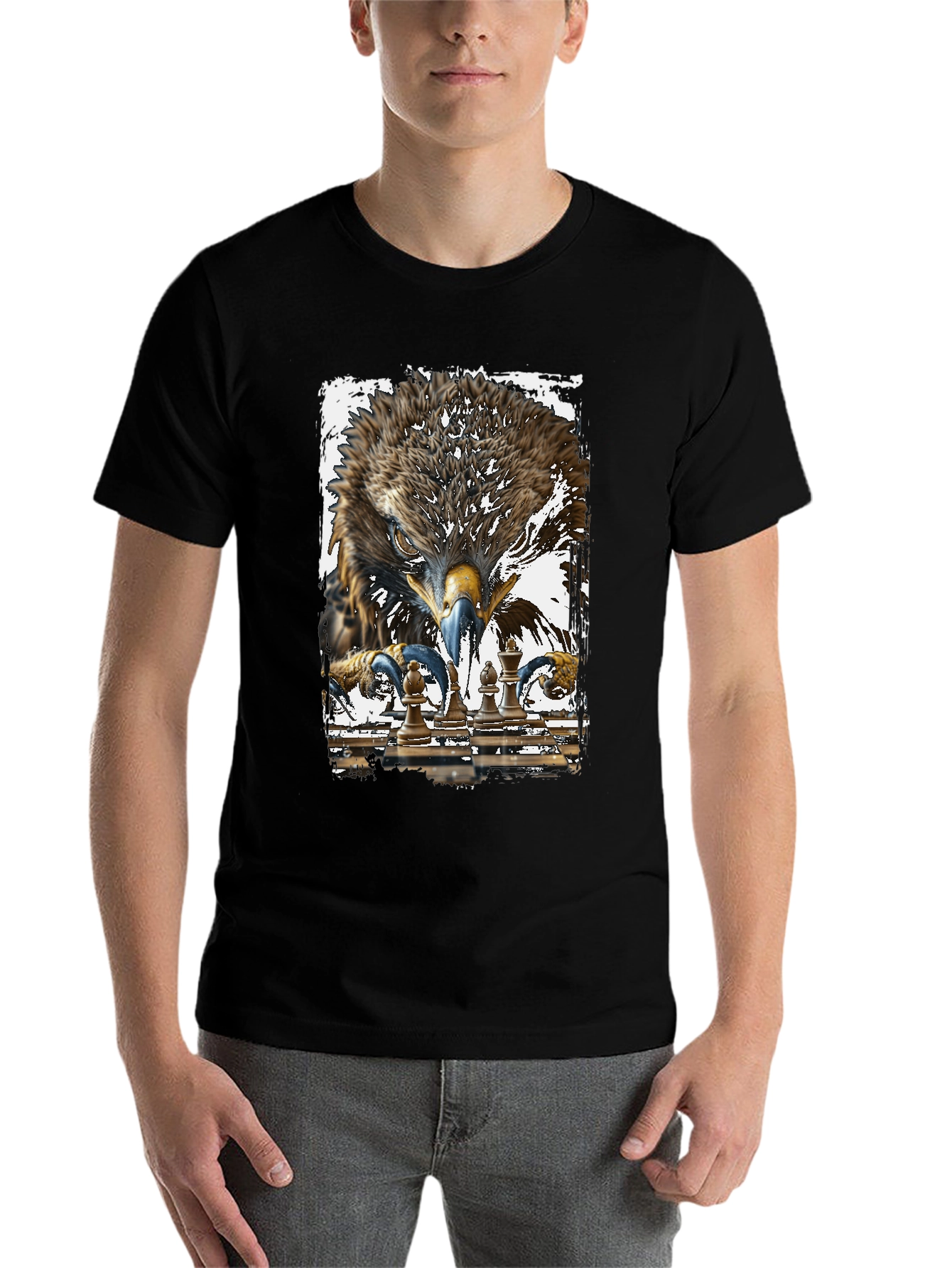 Black Eagle Chess Master Graphic T-Shirt view 7