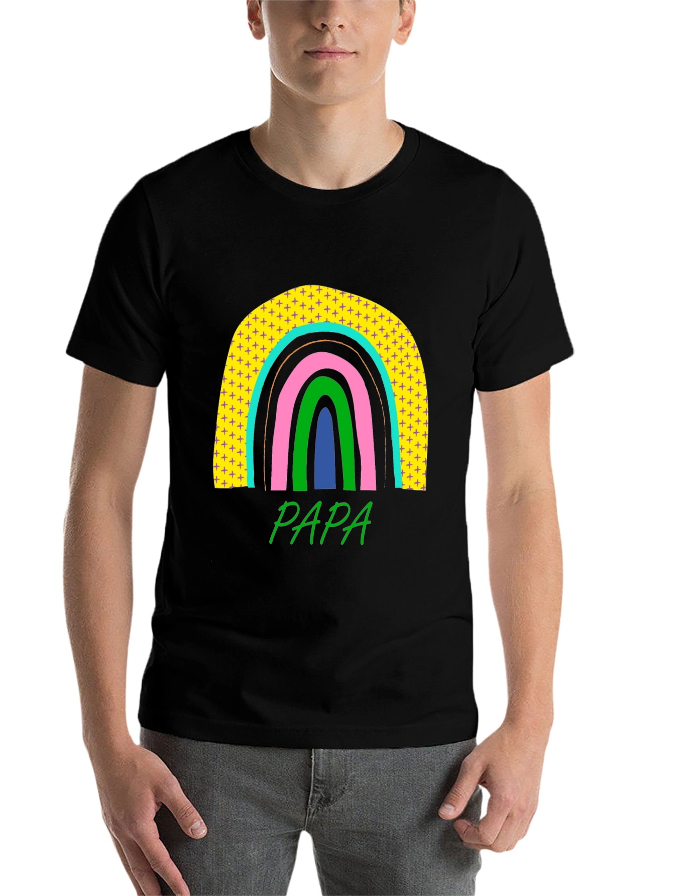 Papa Rainbow Graphic Tee - Father's Day Gift - 7
