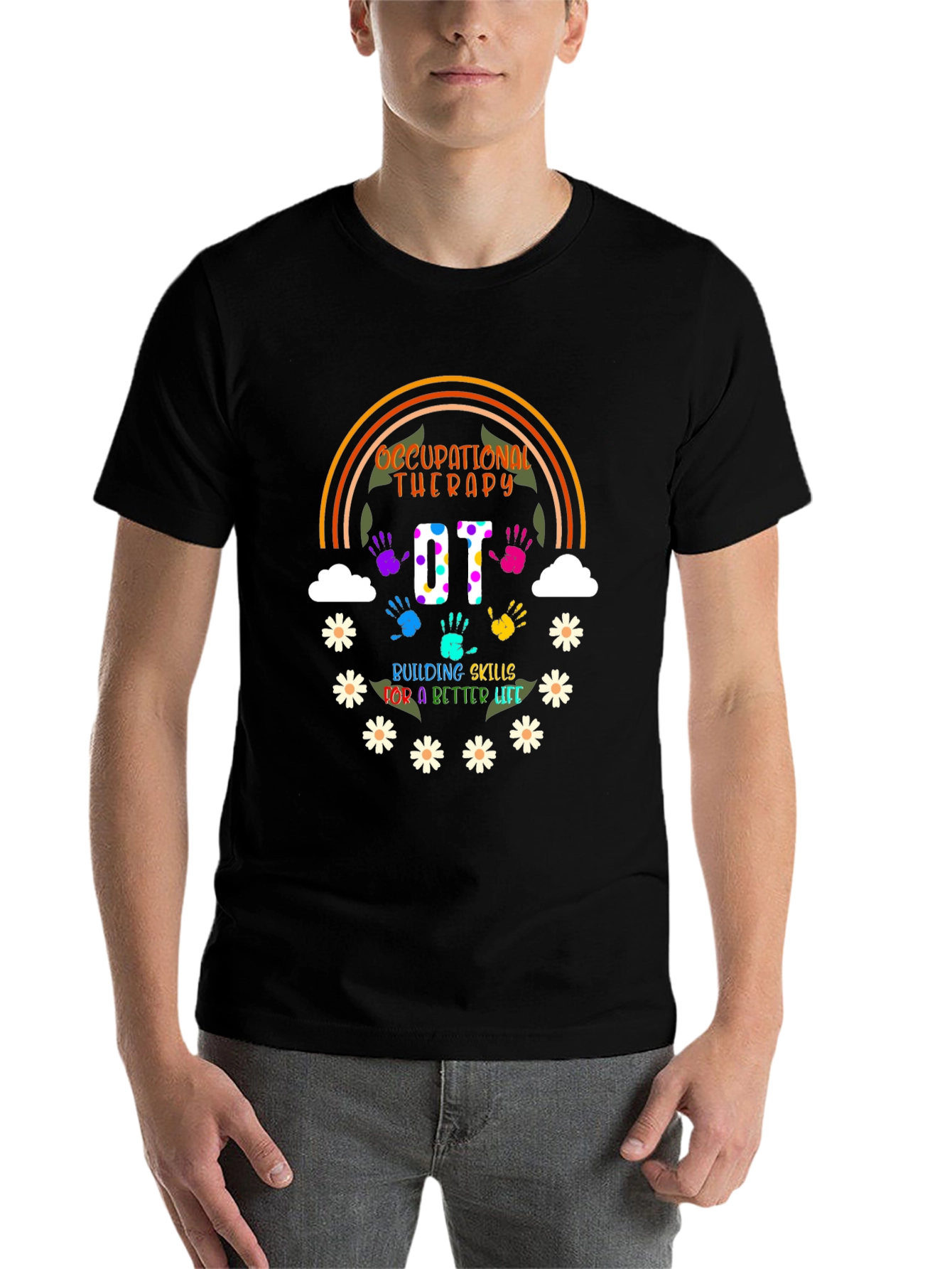 Black Occupational Therapy T-Shirt view 7