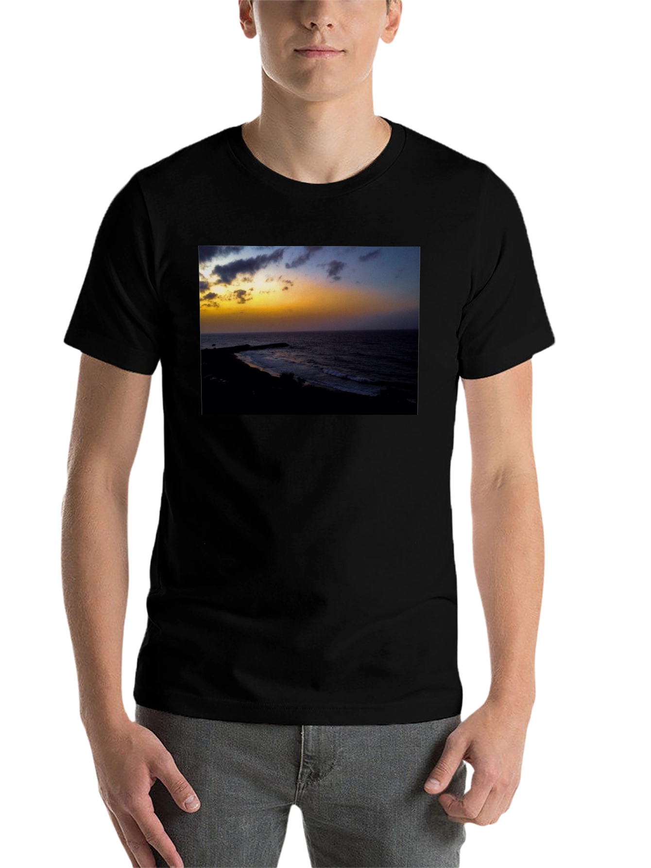Black Sunset Beach Graphic T-Shirt view 7