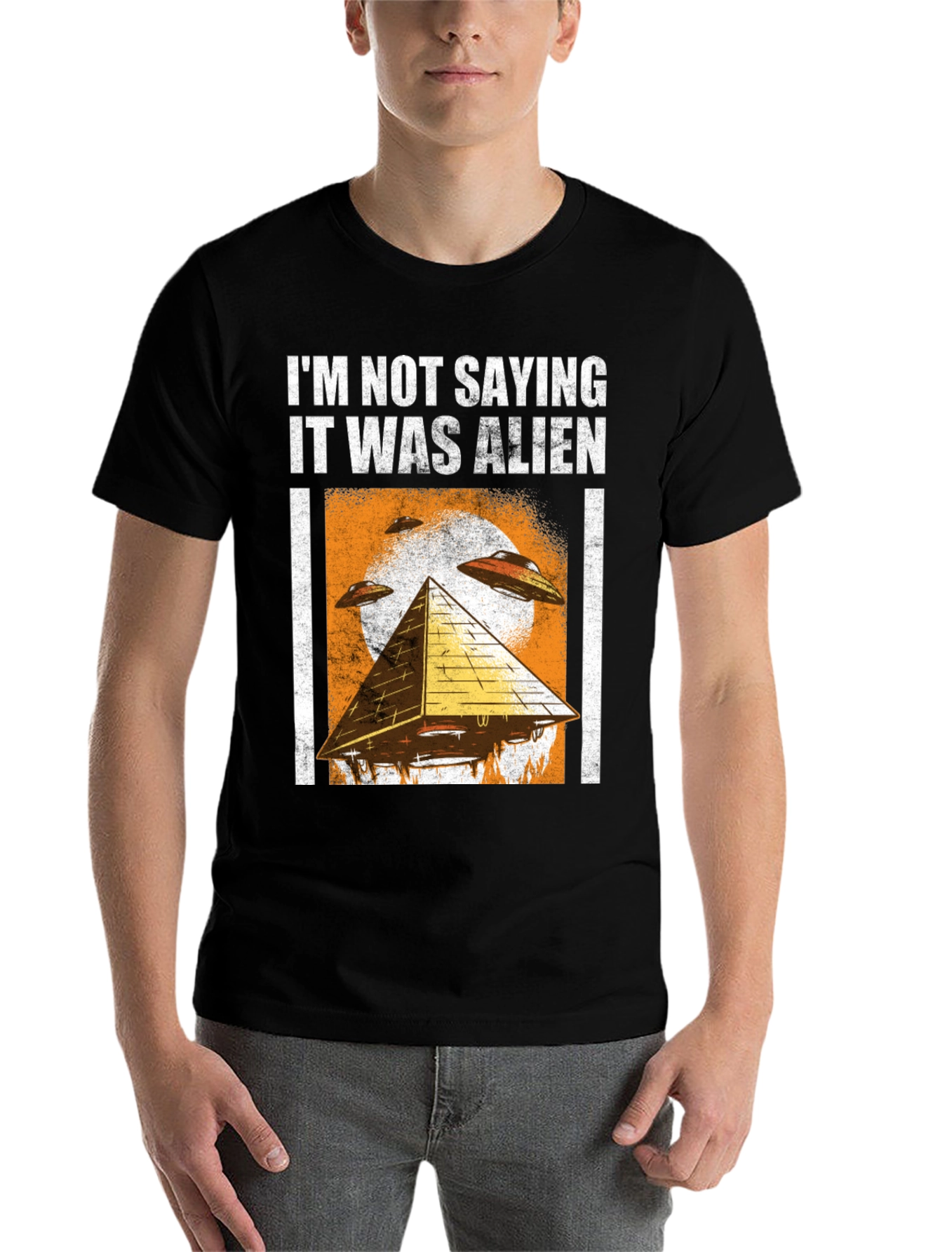 Black I'm Not Saying It Was Alien T-Shirt view 7