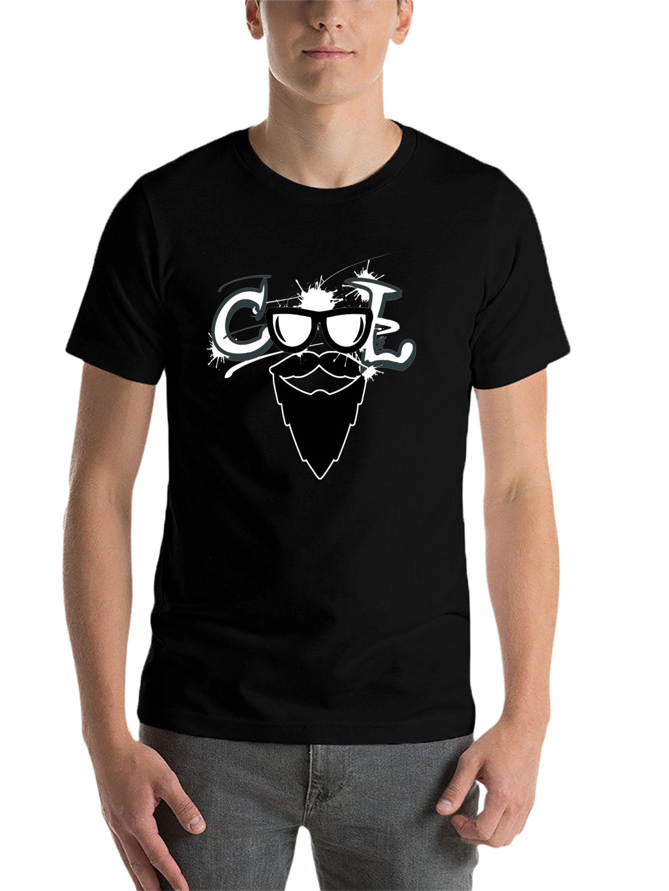 Black Cool Dude Graphic Tee - Beard & Sunglasses view 7