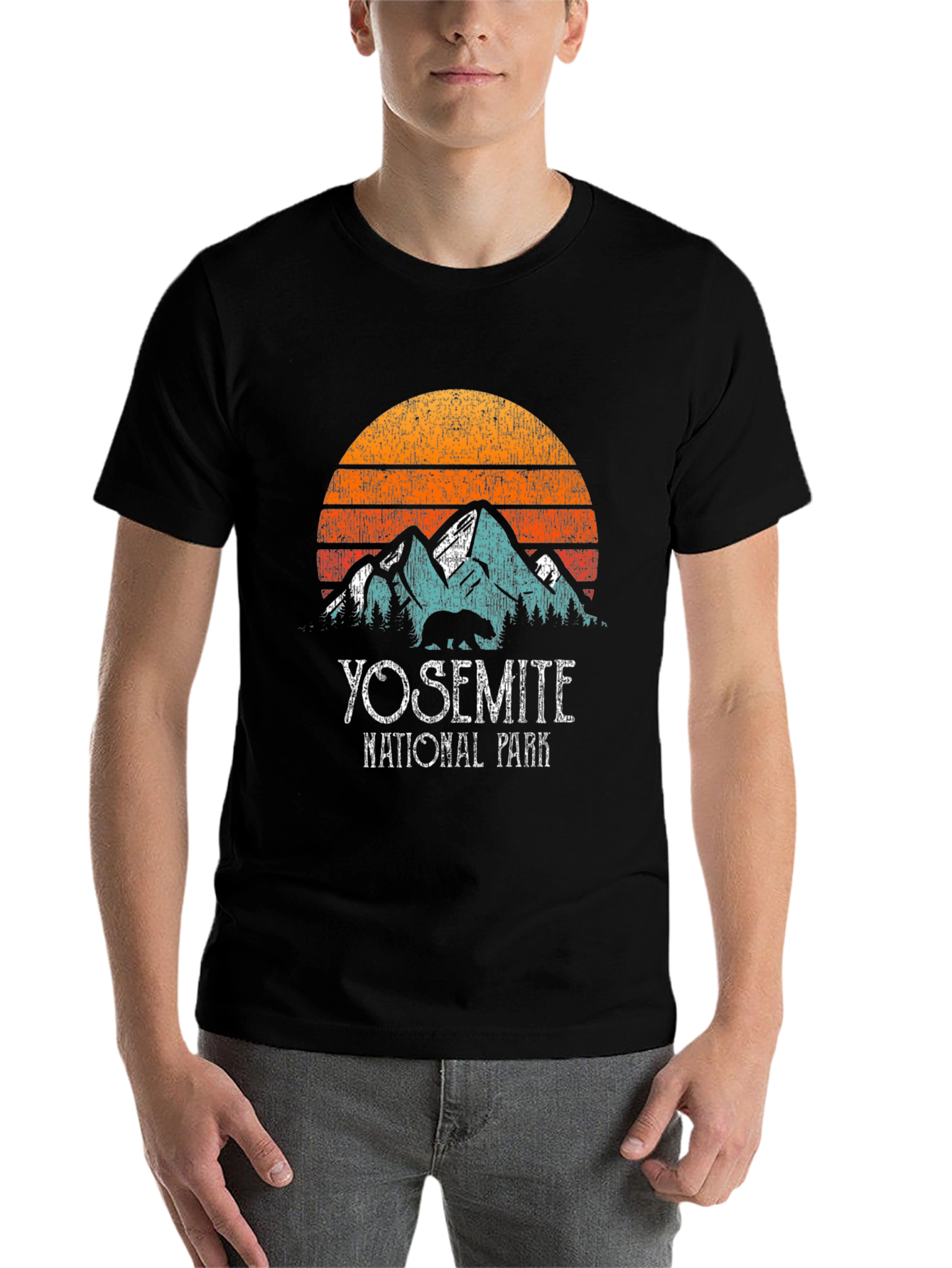 Black Yosemite National Park Vintage Graphic T-Shirt view 7