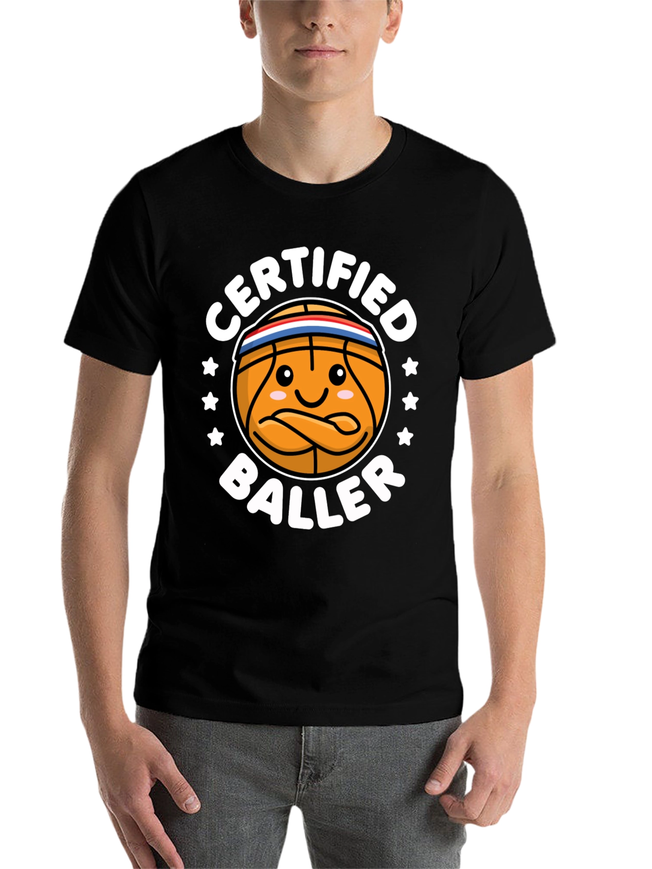 Black Certified Baller Basketball T-Shirt view 7