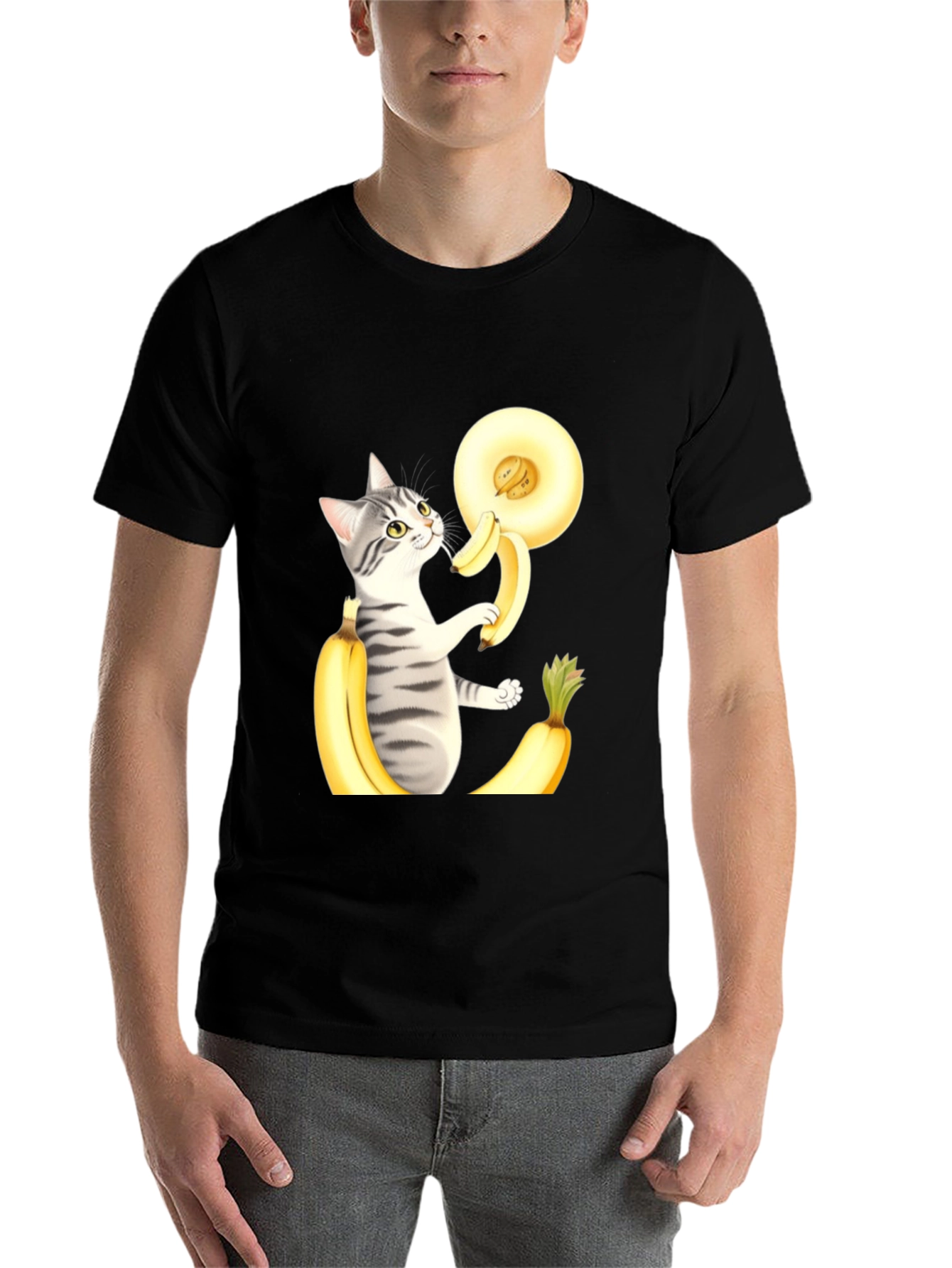 Black Cat Banana T-Shirt view 7