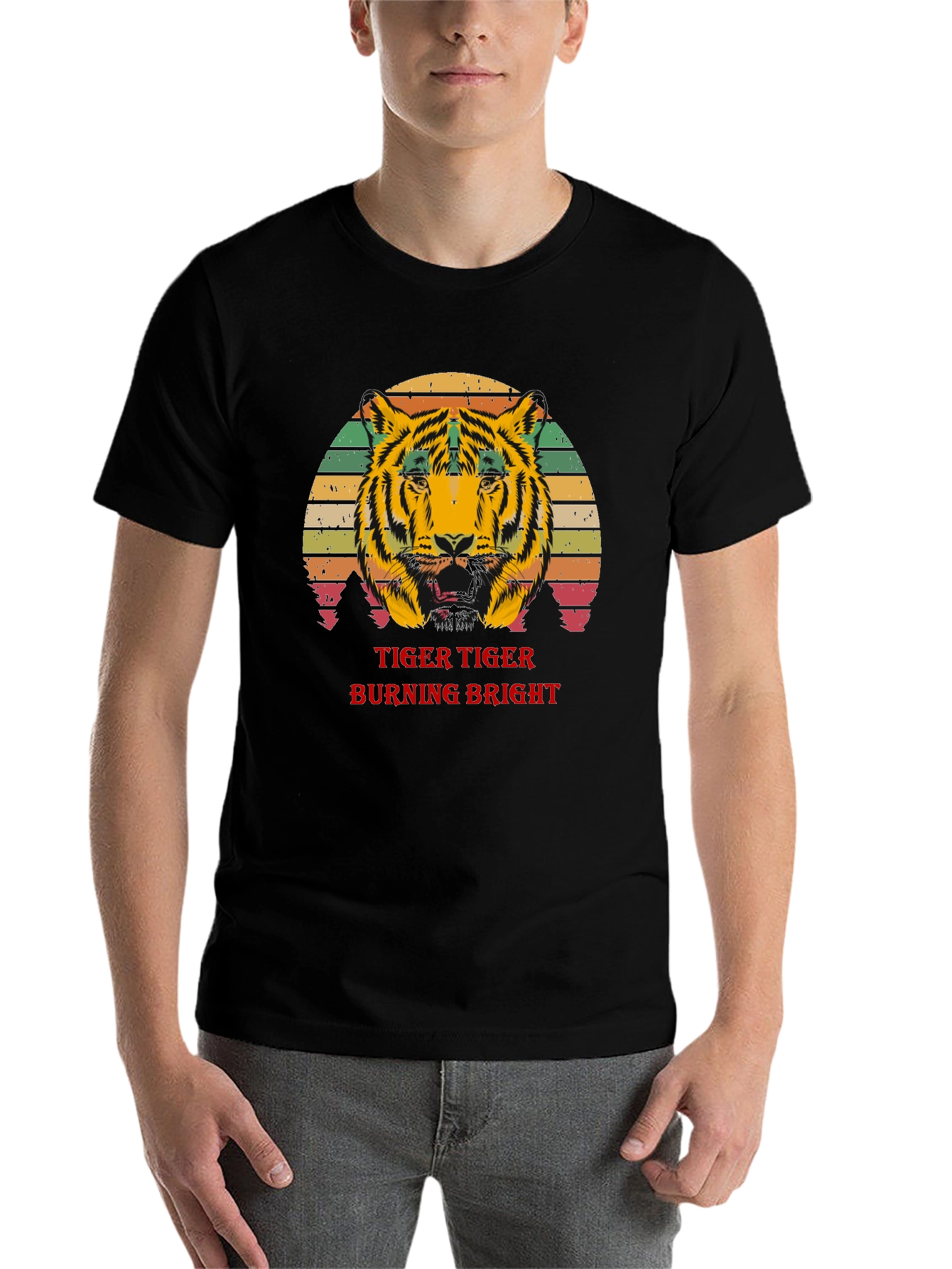 Black Tiger Burning Bright Graphic T-Shirt view 7