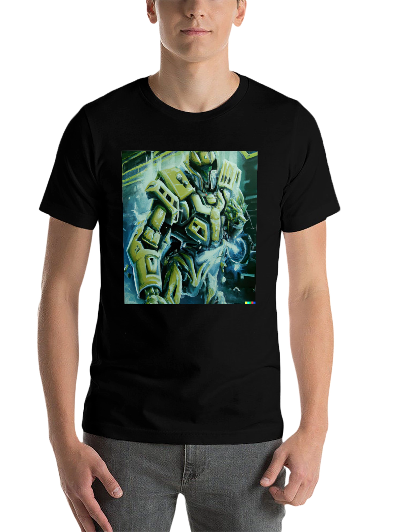 Black Sci-Fi Robot Graphic T-Shirt - Modern Streetwear Tee view 7