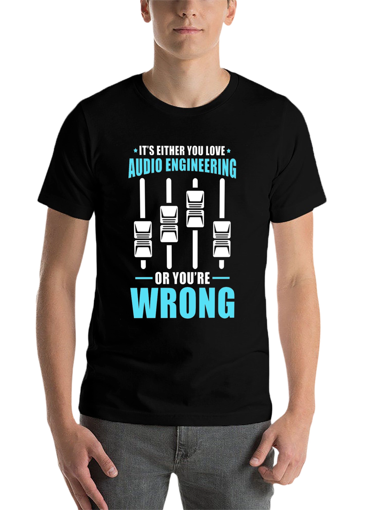 Black Audio Engineering T-Shirt - Funny Music Producer Gift view 7