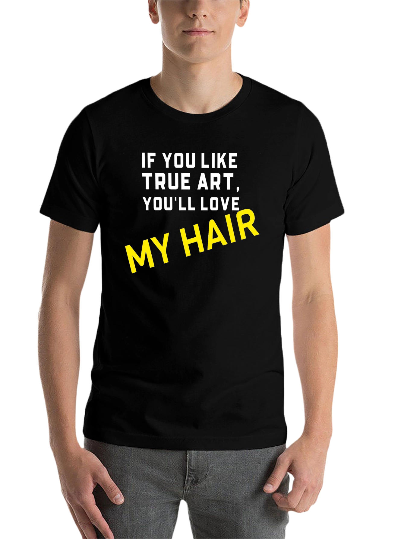 Black True Art My Hair Black T-Shirt view 7