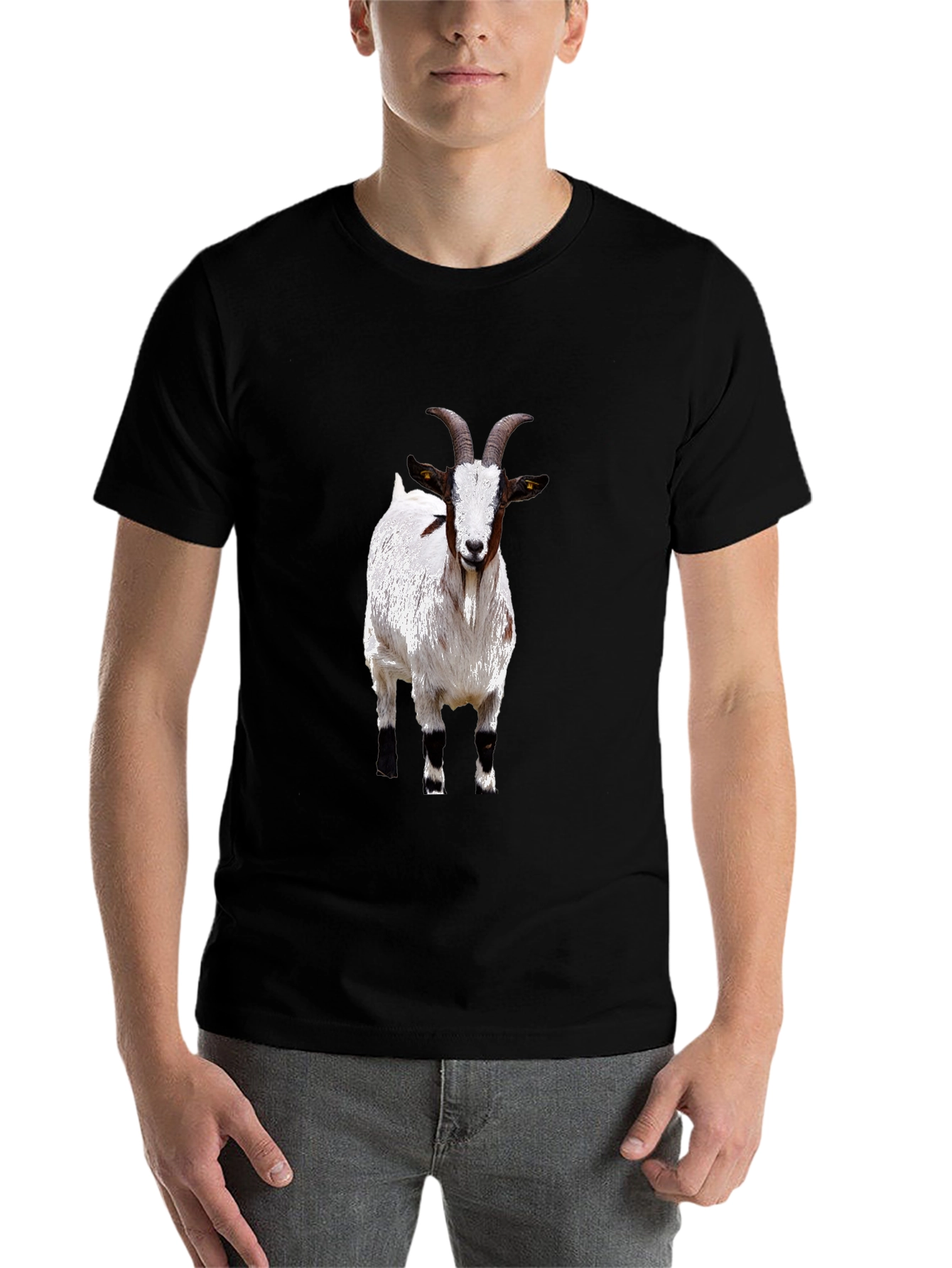 Black Goat Graphic Tee - Black Cotton T-Shirt view 7