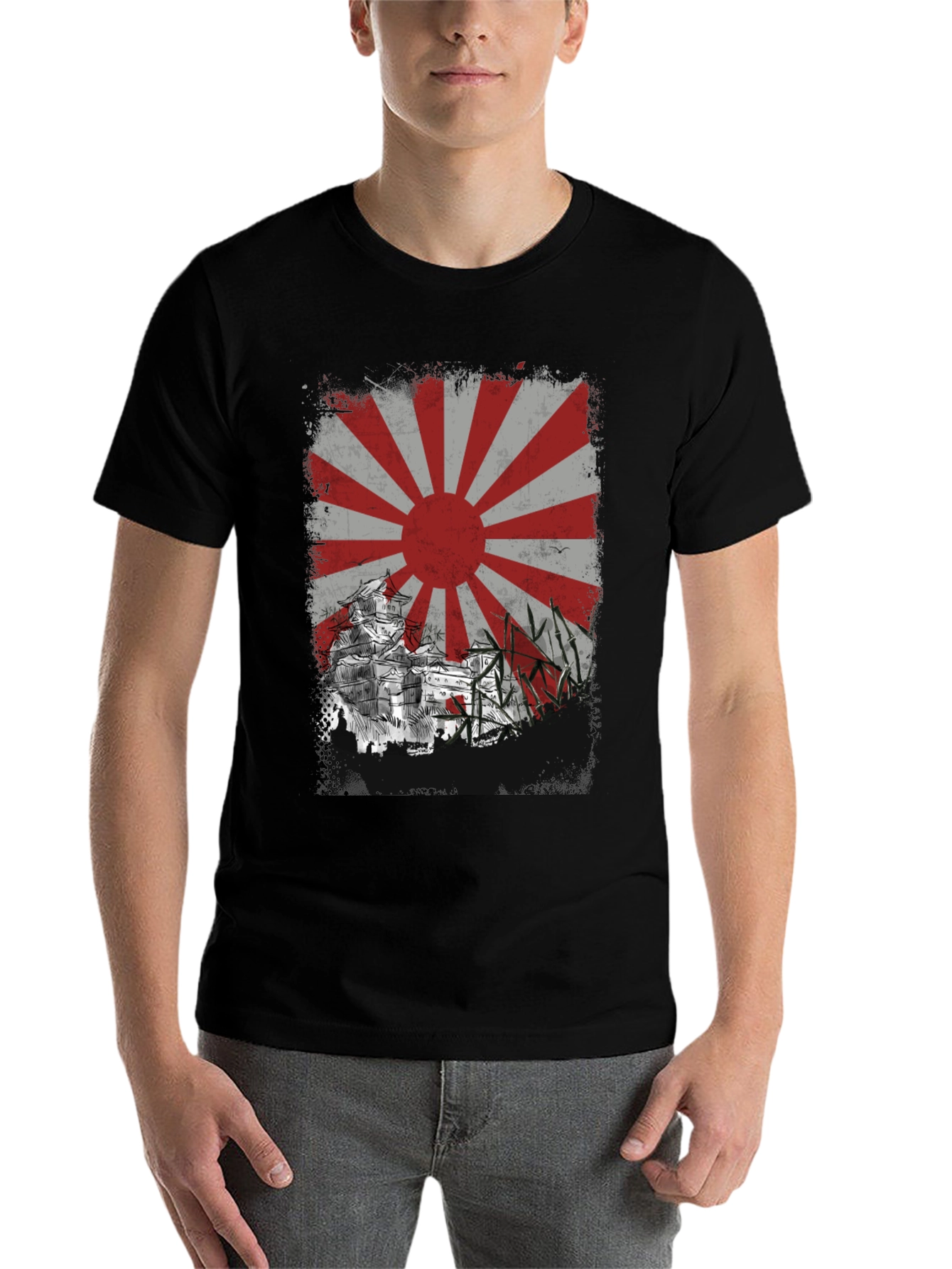 Rising Sun T-Shirt - Japanese Castle Design - 7