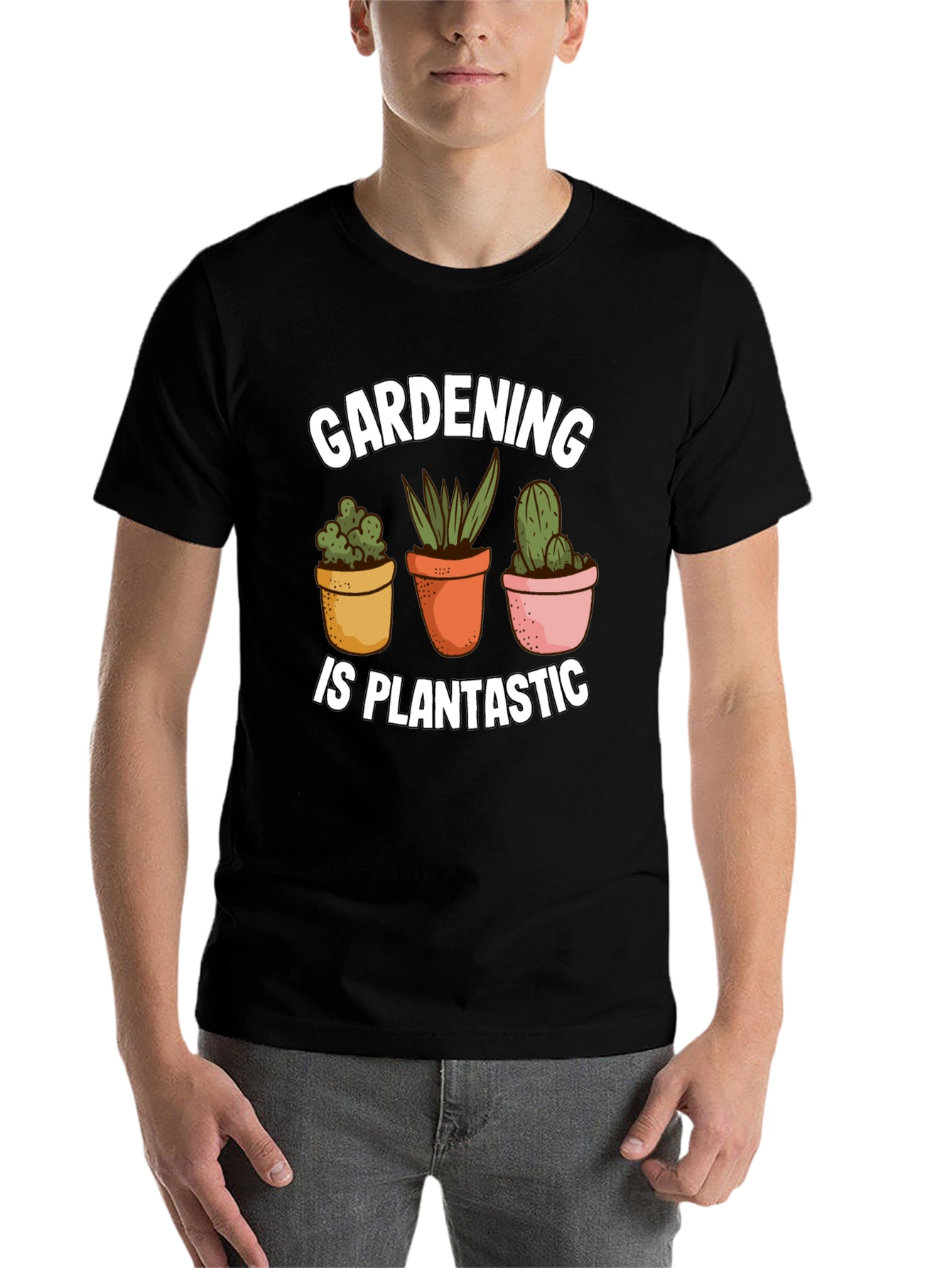 Black Gardening is Plantastic T-Shirt view 7