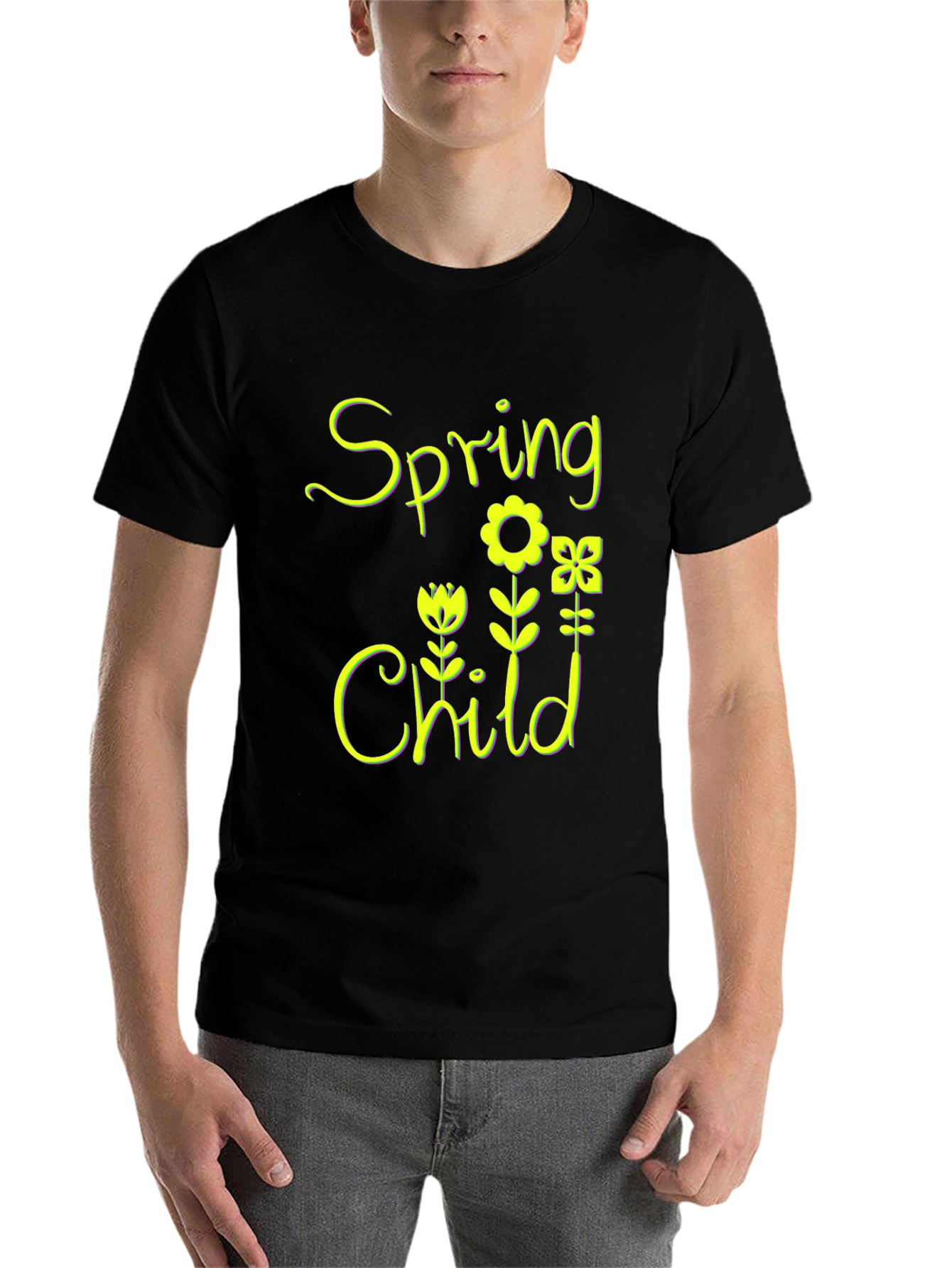 Black Spring Child Floral Black T-Shirt view 7