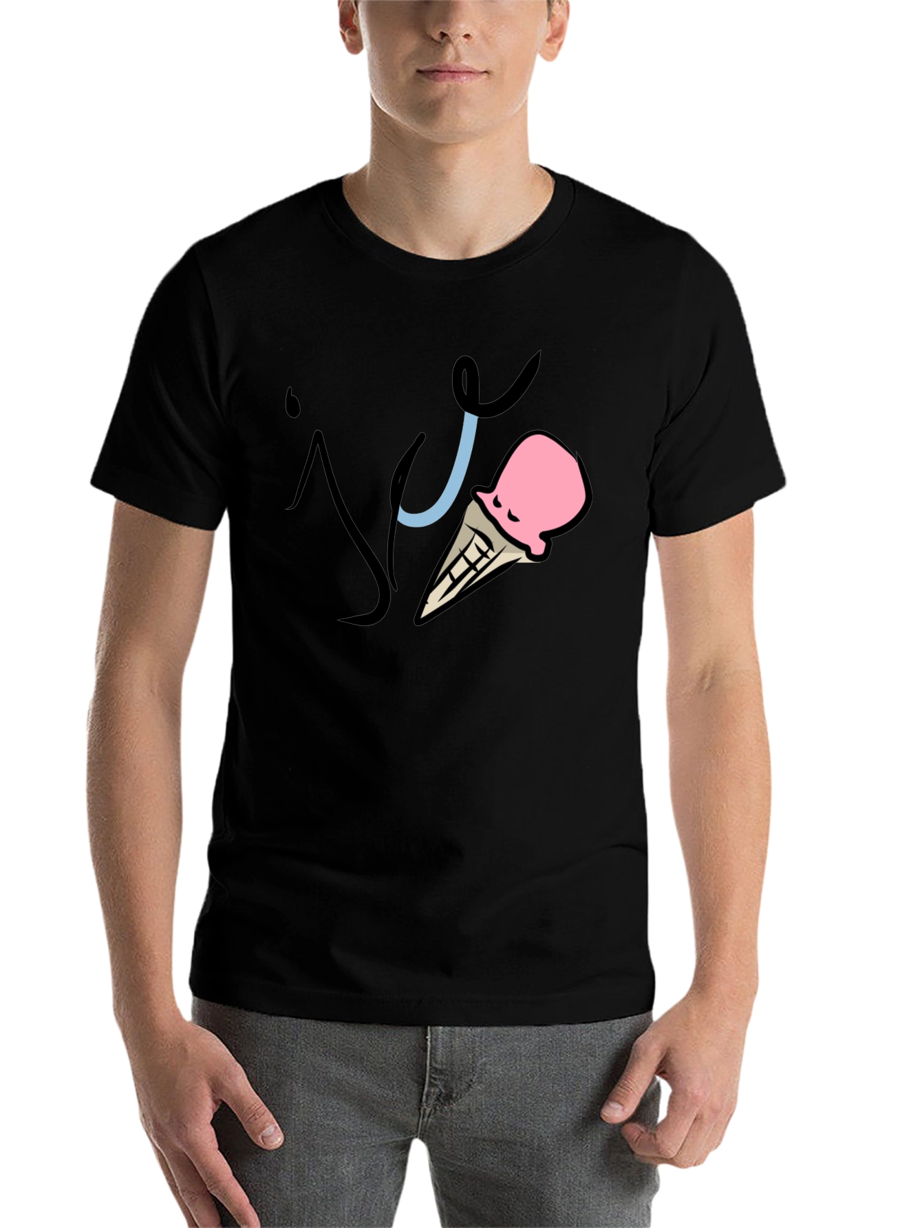 Black Ice Cream Graphic Tee - Fun Summer Shirt view 7