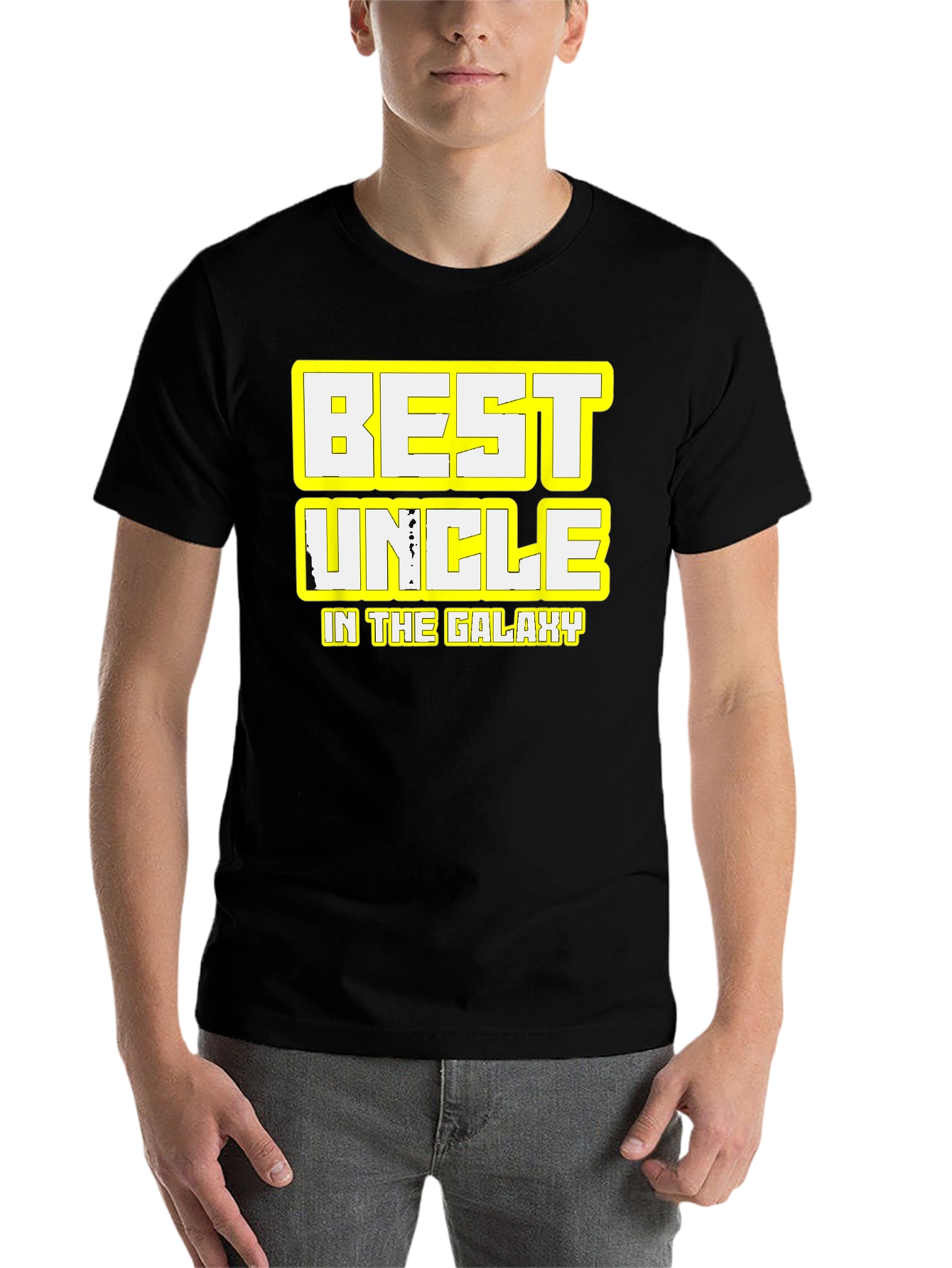 Black Best Uncle in the Galaxy T-Shirt view 7