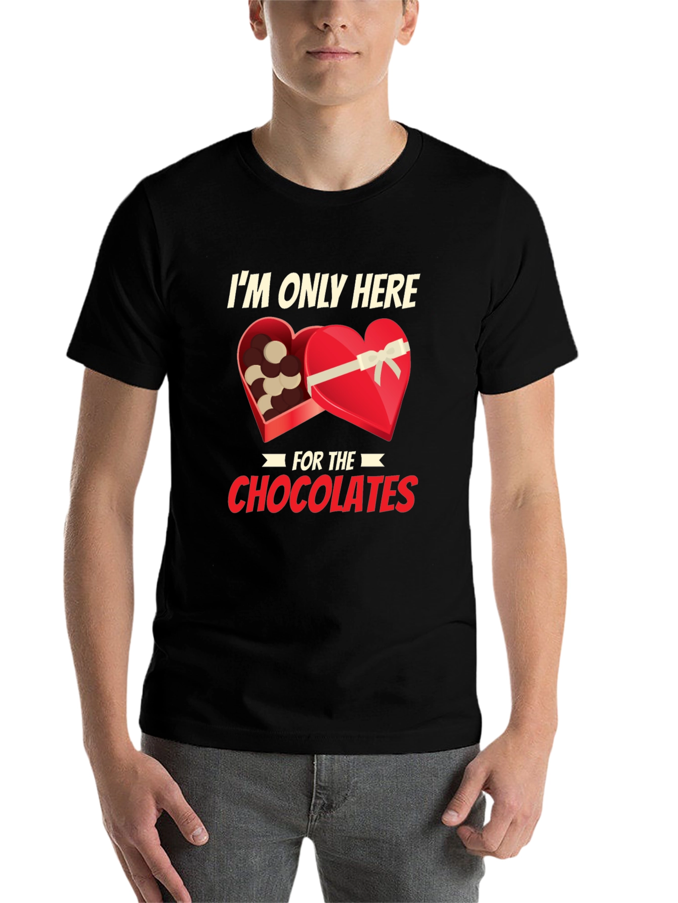 Black Chocolate Lover T-Shirt: I'm Only Here for the Chocolates view 7