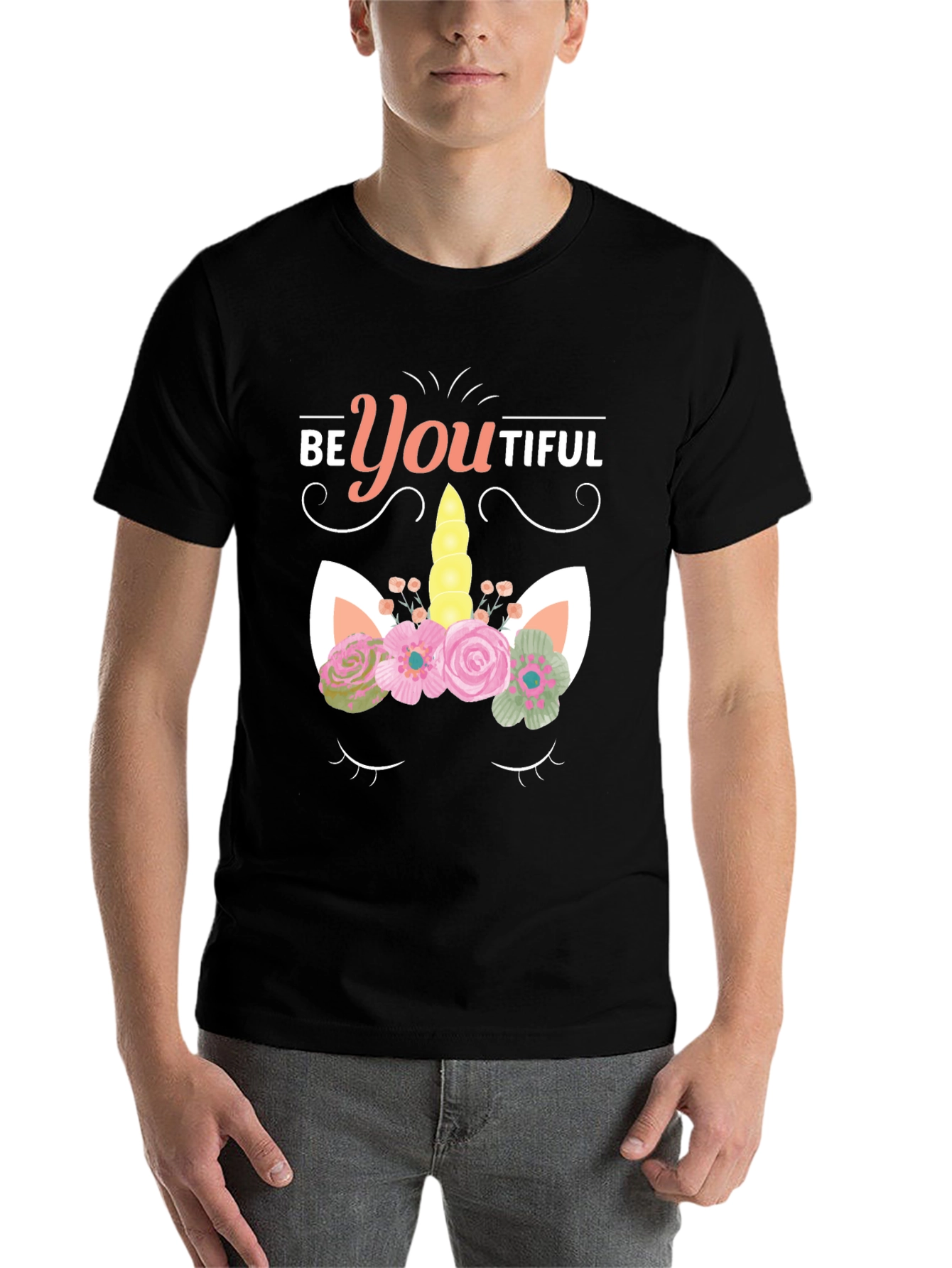 BeYOUtiful Unicorn Graphic Tee - Black - 7