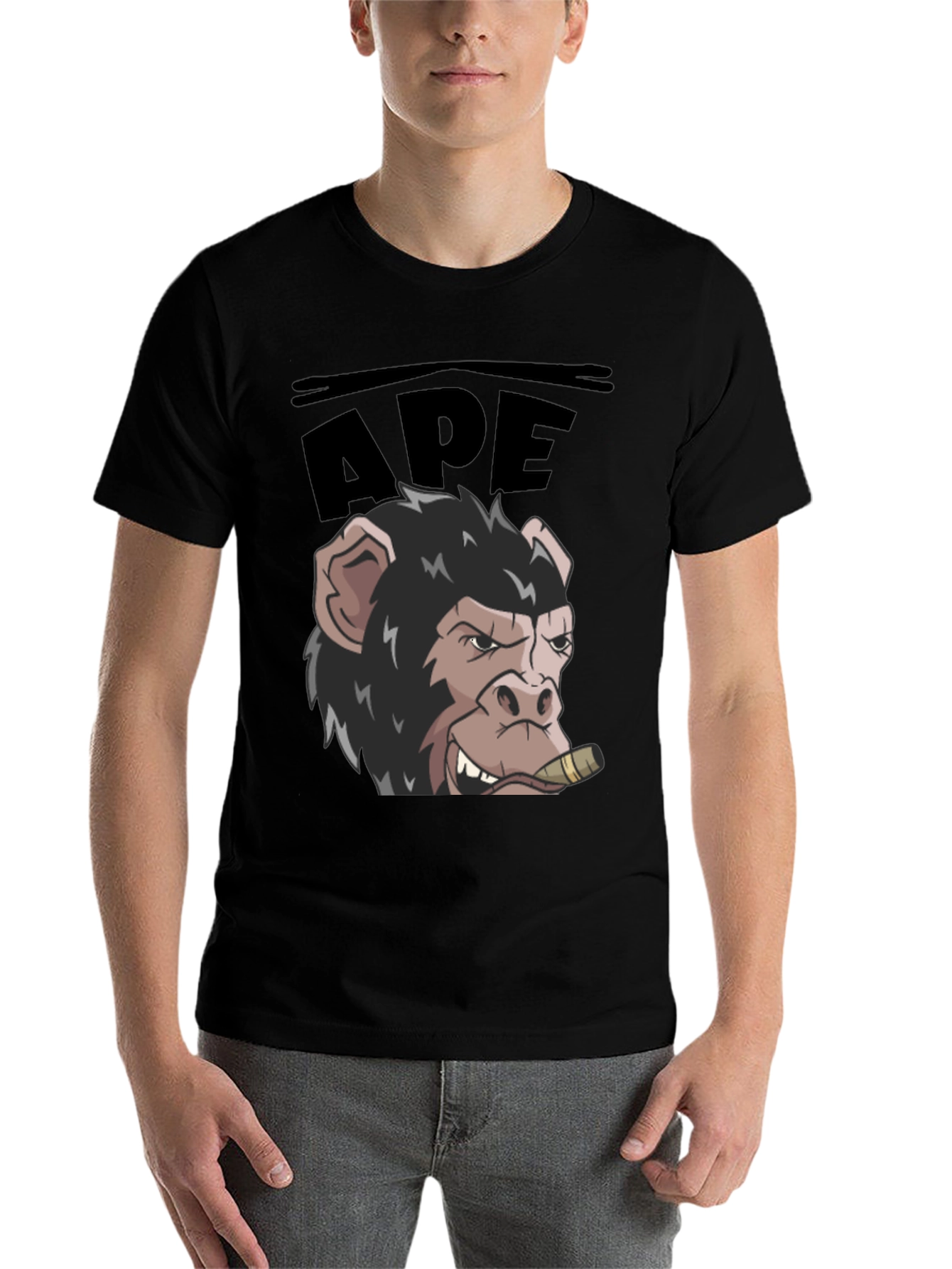 Black Ape Graphic T-Shirt - Cool Cartoon Design view 7