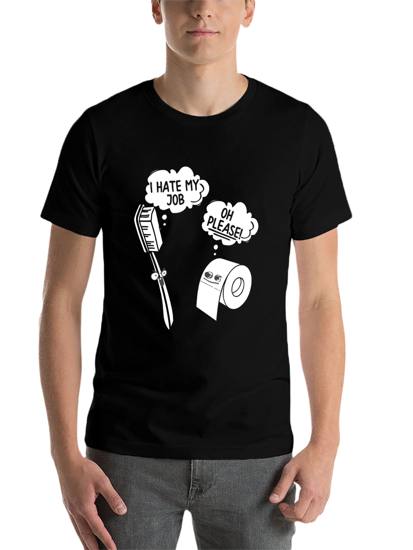 Black Humorous 'I Hate My Job' Graphic Tee view 7