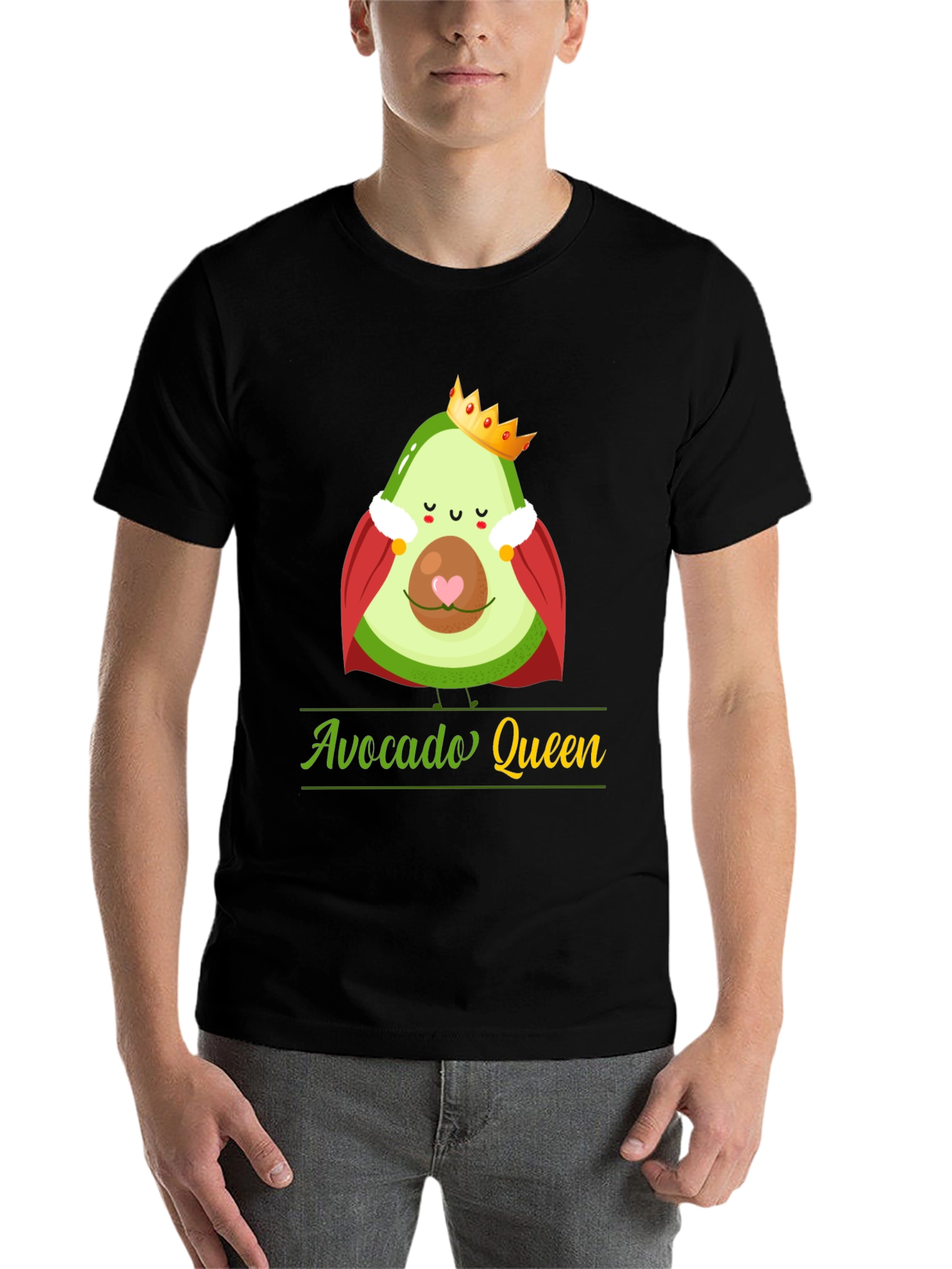 Black Avocado Queen T-Shirt - Funny Fruit Tee view 7