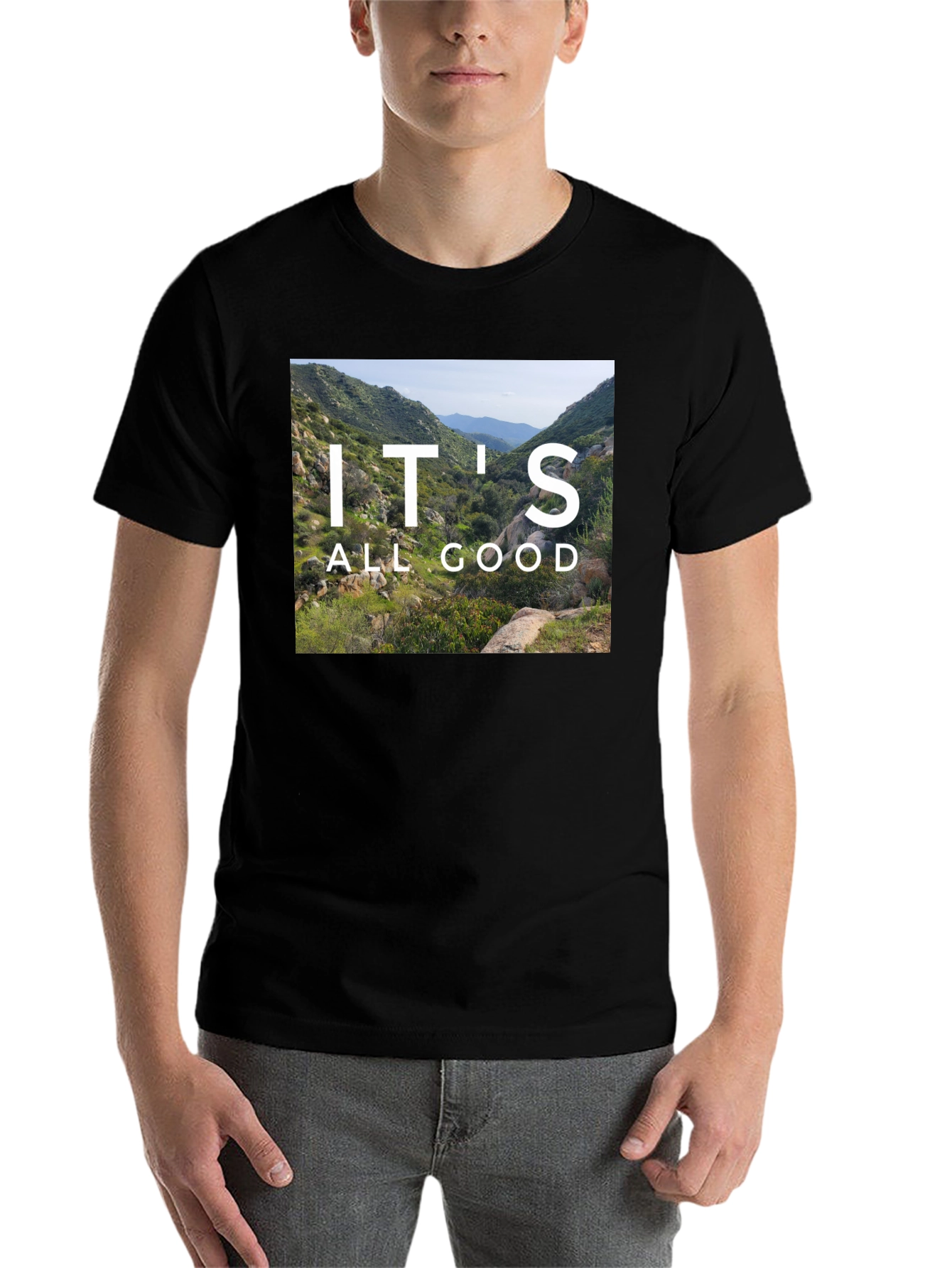 Black It's All Good Mountain Graphic Tee view 7