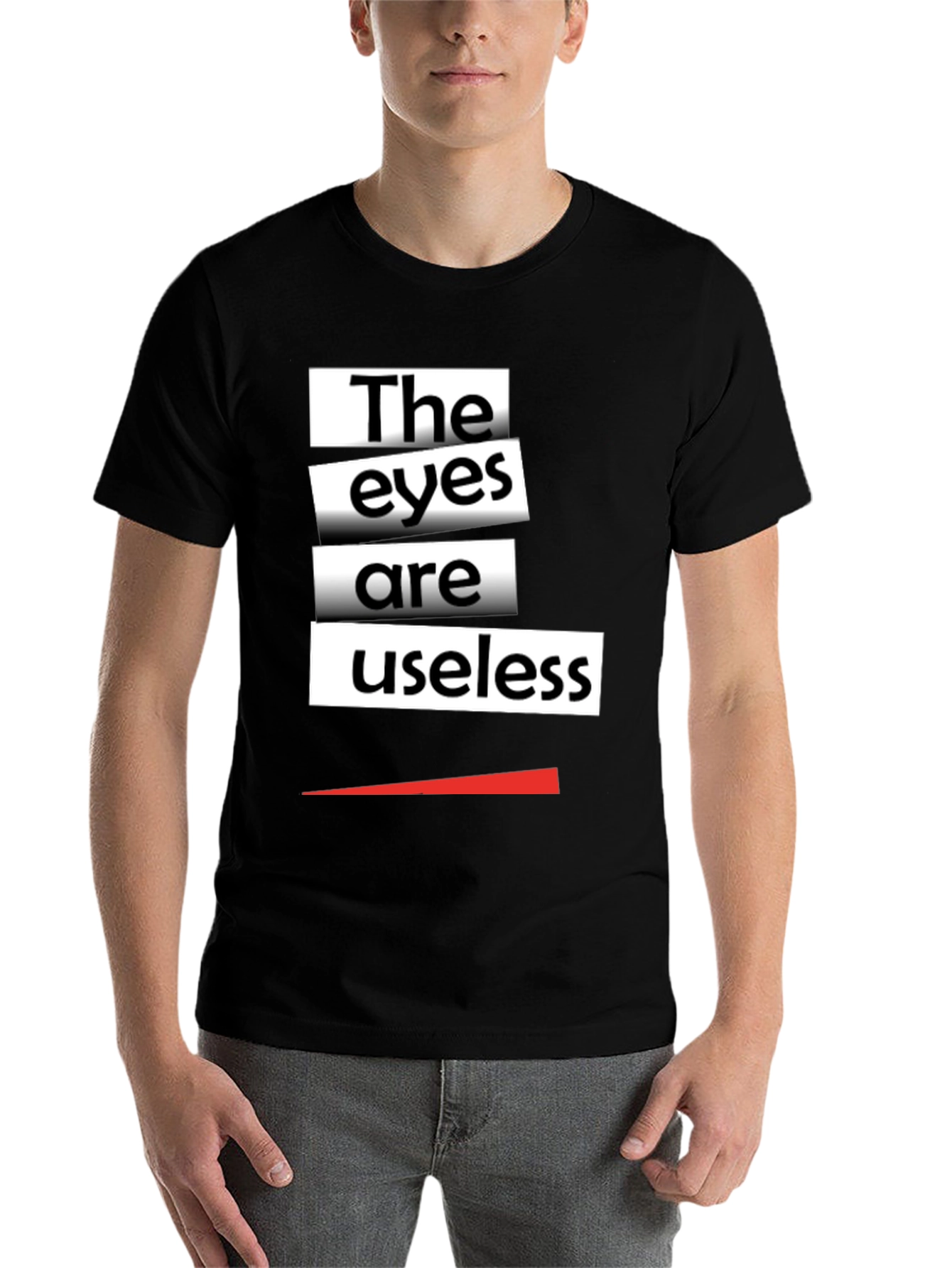 Black The Eyes Are Useless Graphic Tee - Black view 7
