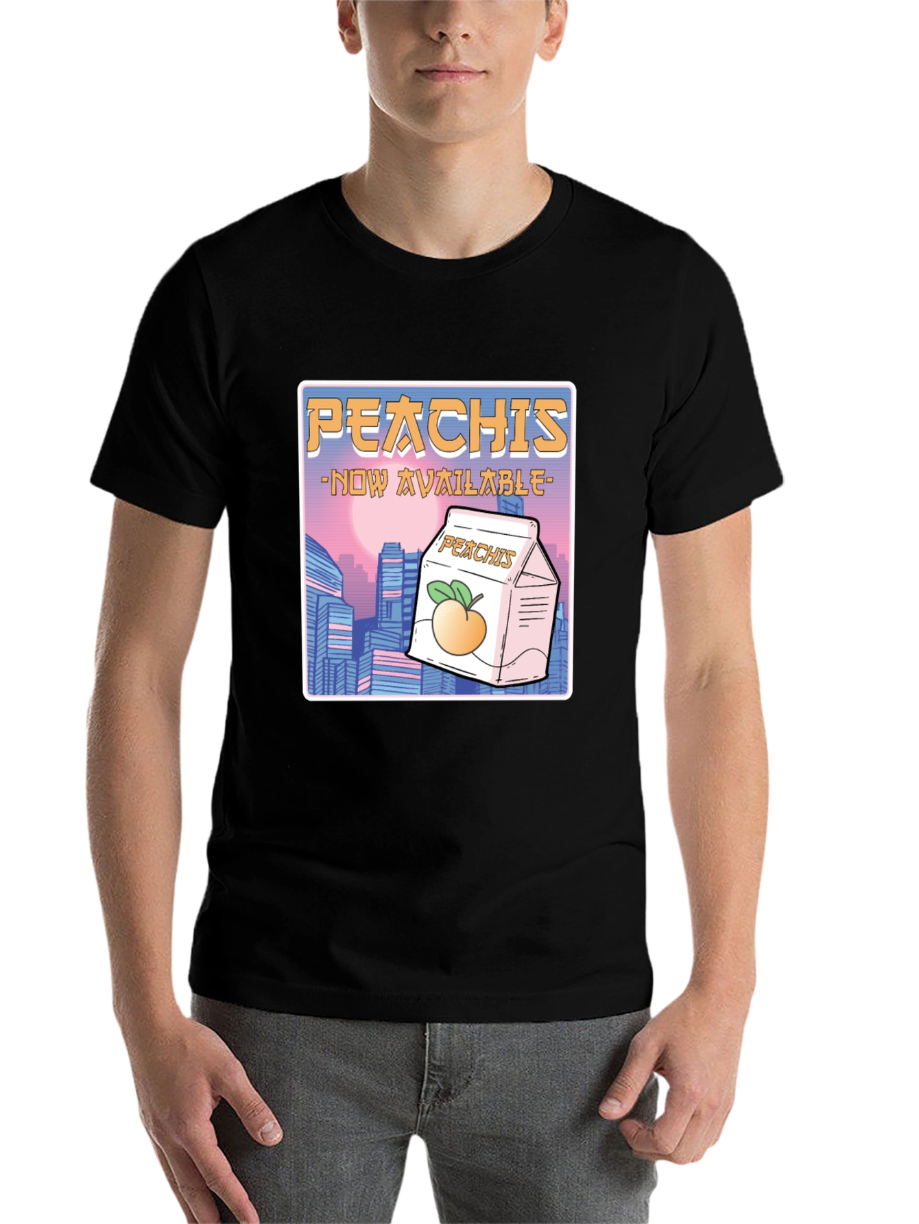 Black Peachis T-Shirt: Retro Anime Drink Tee view 7