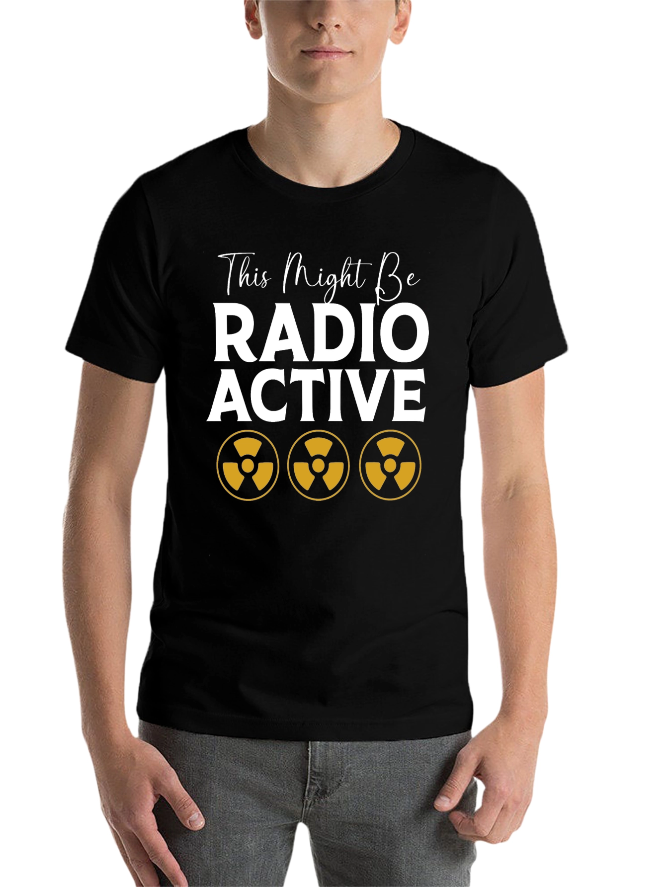 Black Radioactive Graphic Tee - Caution Style! view 7