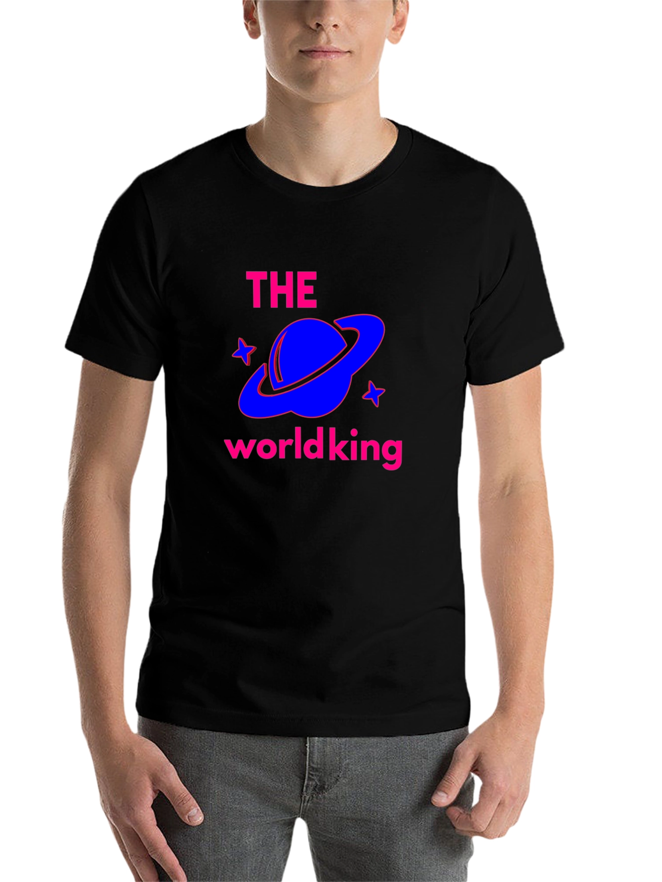 Black The World King Black T-Shirt view 7