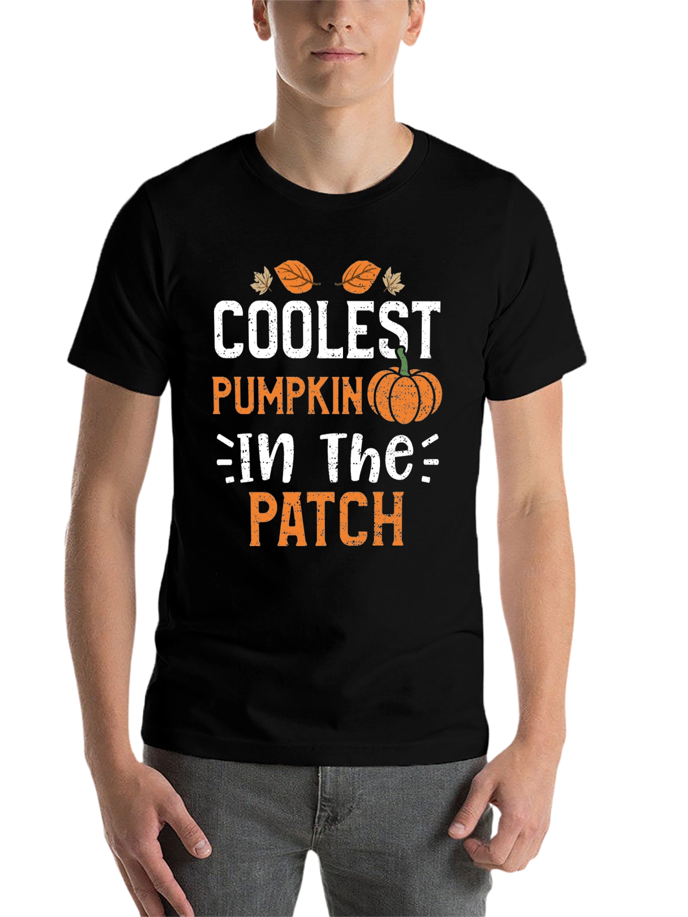 Black Coolest Pumpkin in the Patch T-Shirt view 7