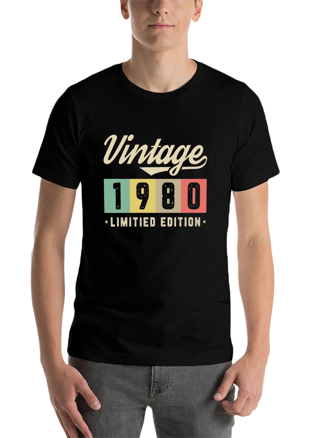 Black Vintage 1980 Limited Edition Black T-Shirt view 7